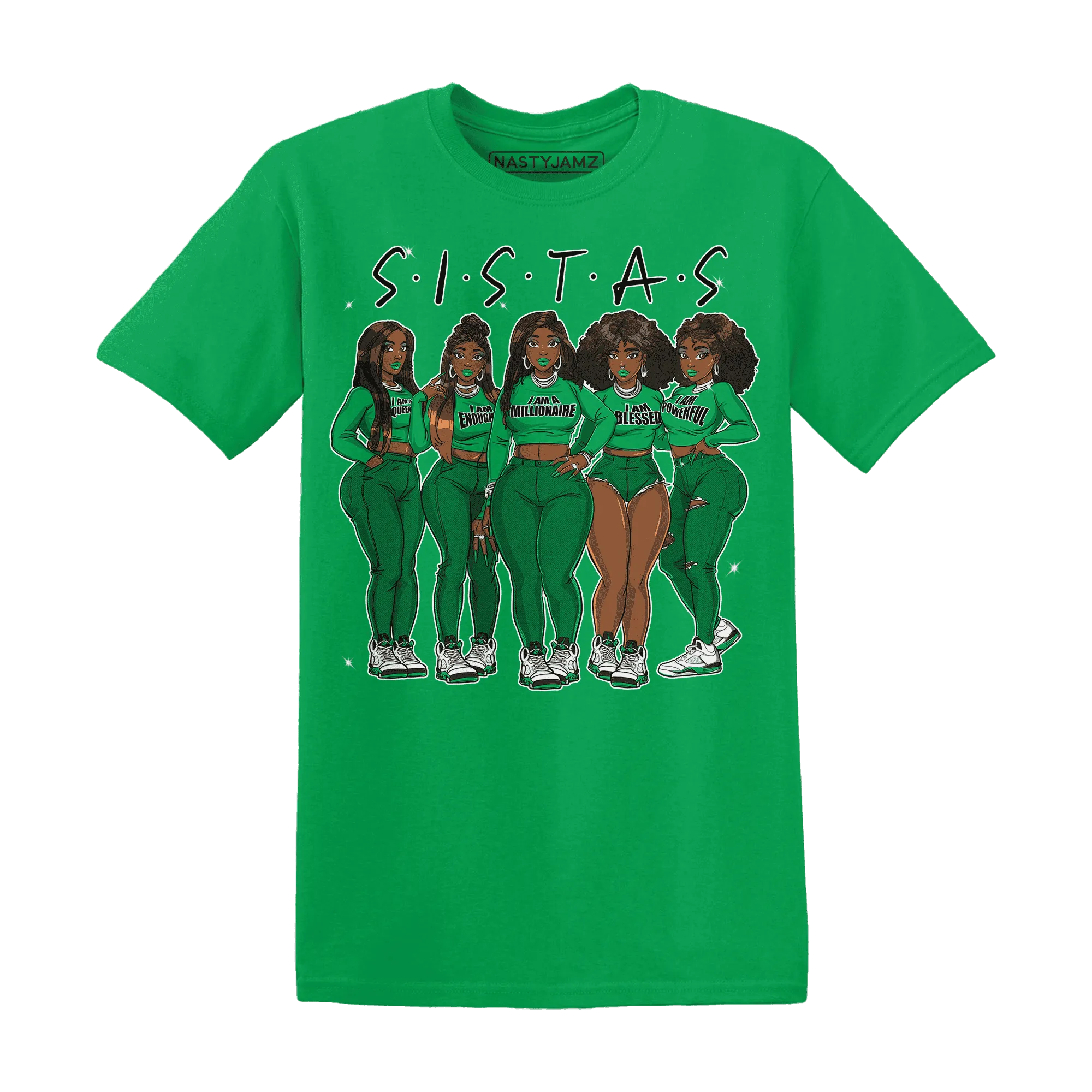 Lucky-Green-5s-T-Shirt-Match-Sistas-Melanin-Girl