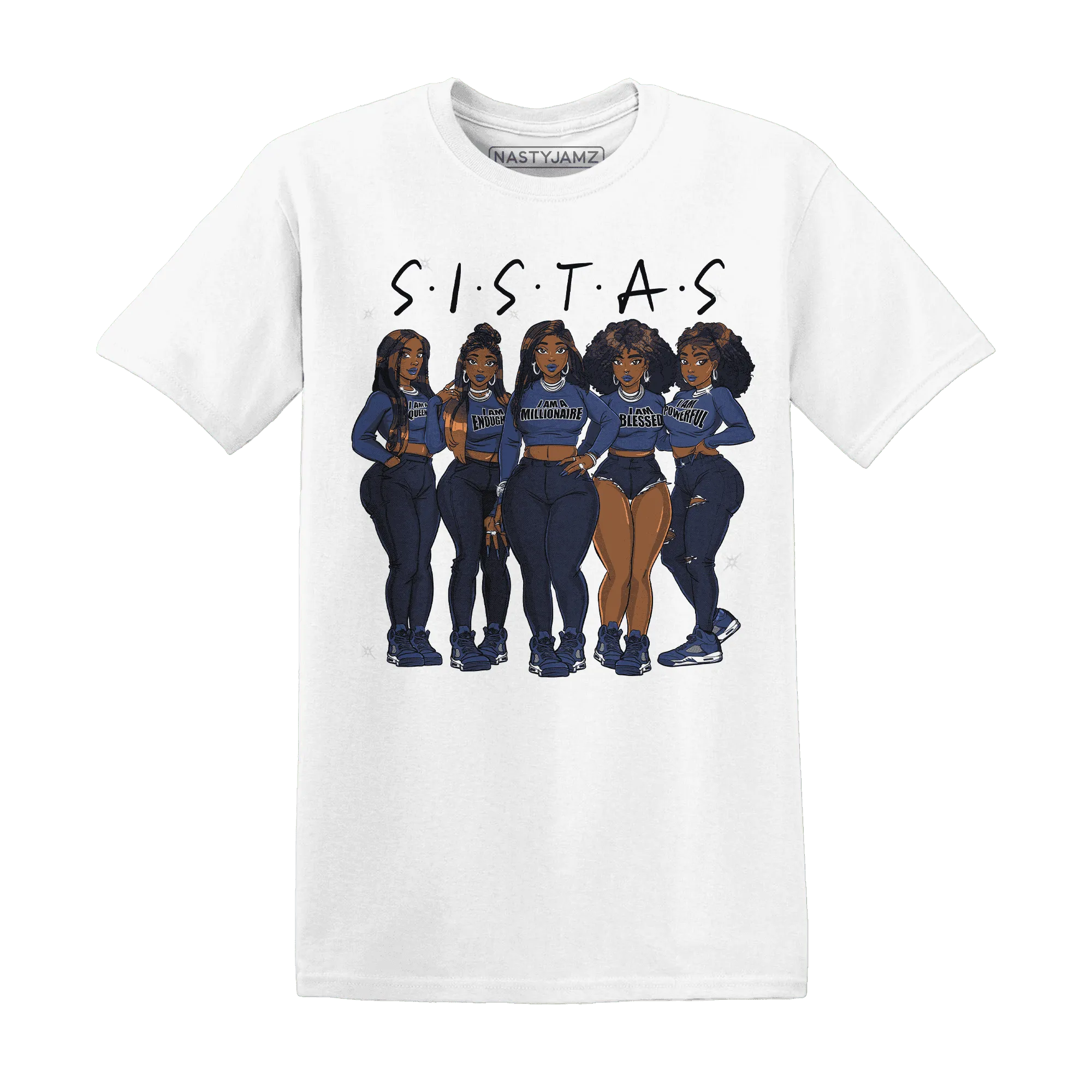 Midnight-Navy-5s-T-Shirt-Match-Sistas-Melanin-Girl