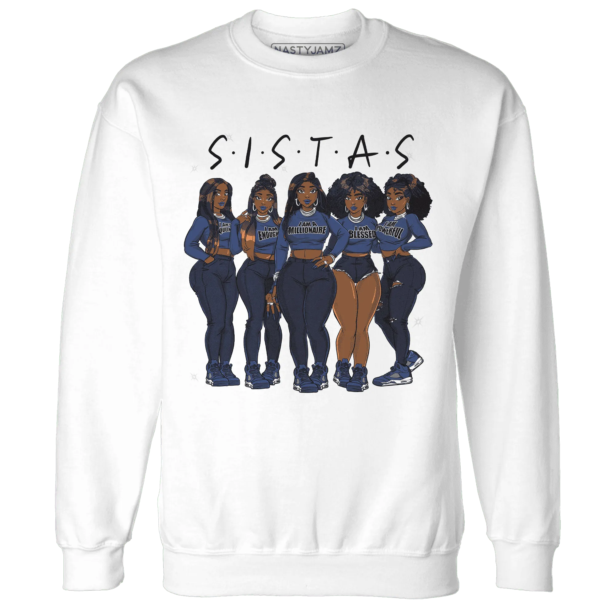 Midnight-Navy-5s-Sweatshirt-Match-Sistas-Melanin-Girl