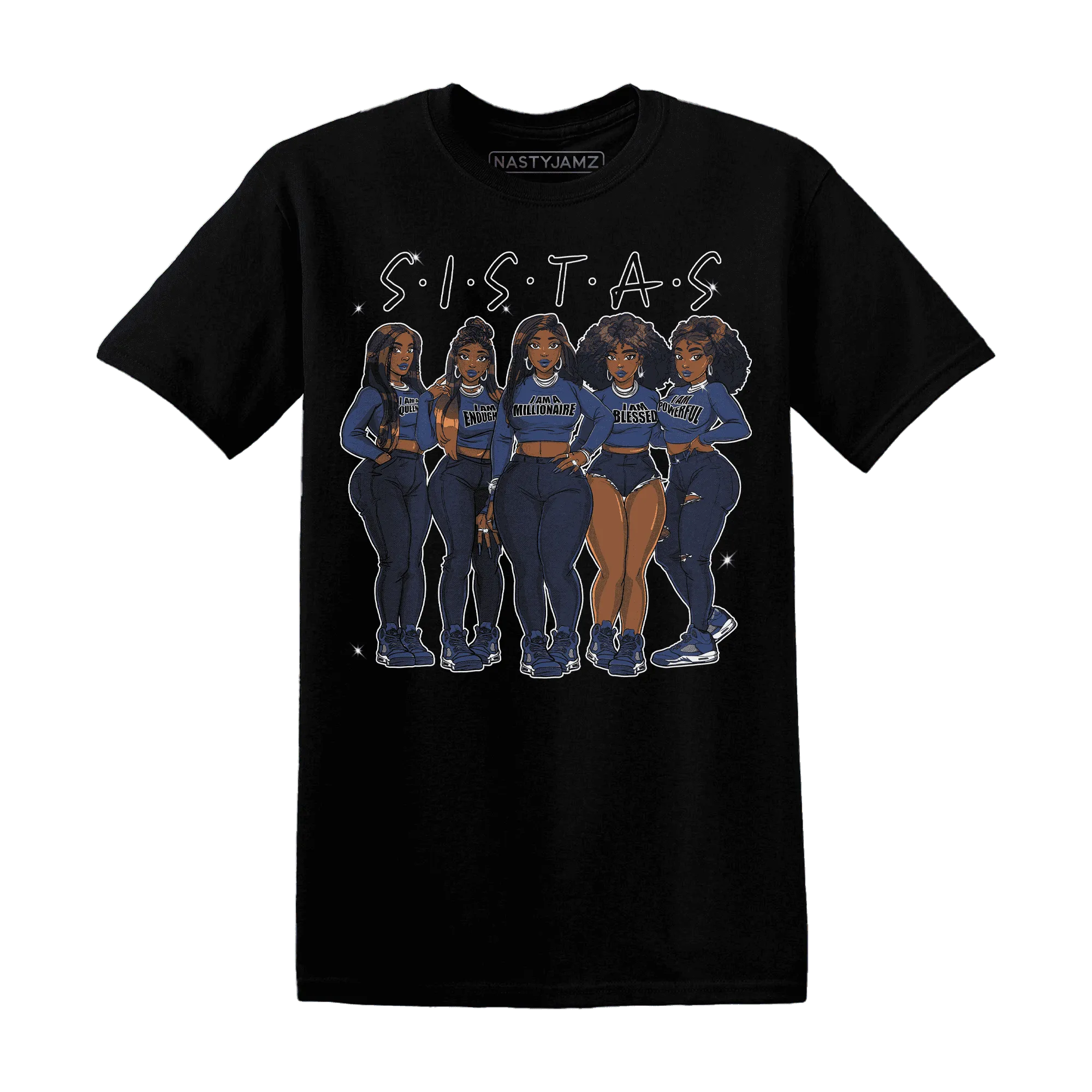 Midnight-Navy-5s-T-Shirt-Match-Sistas-Melanin-Girl