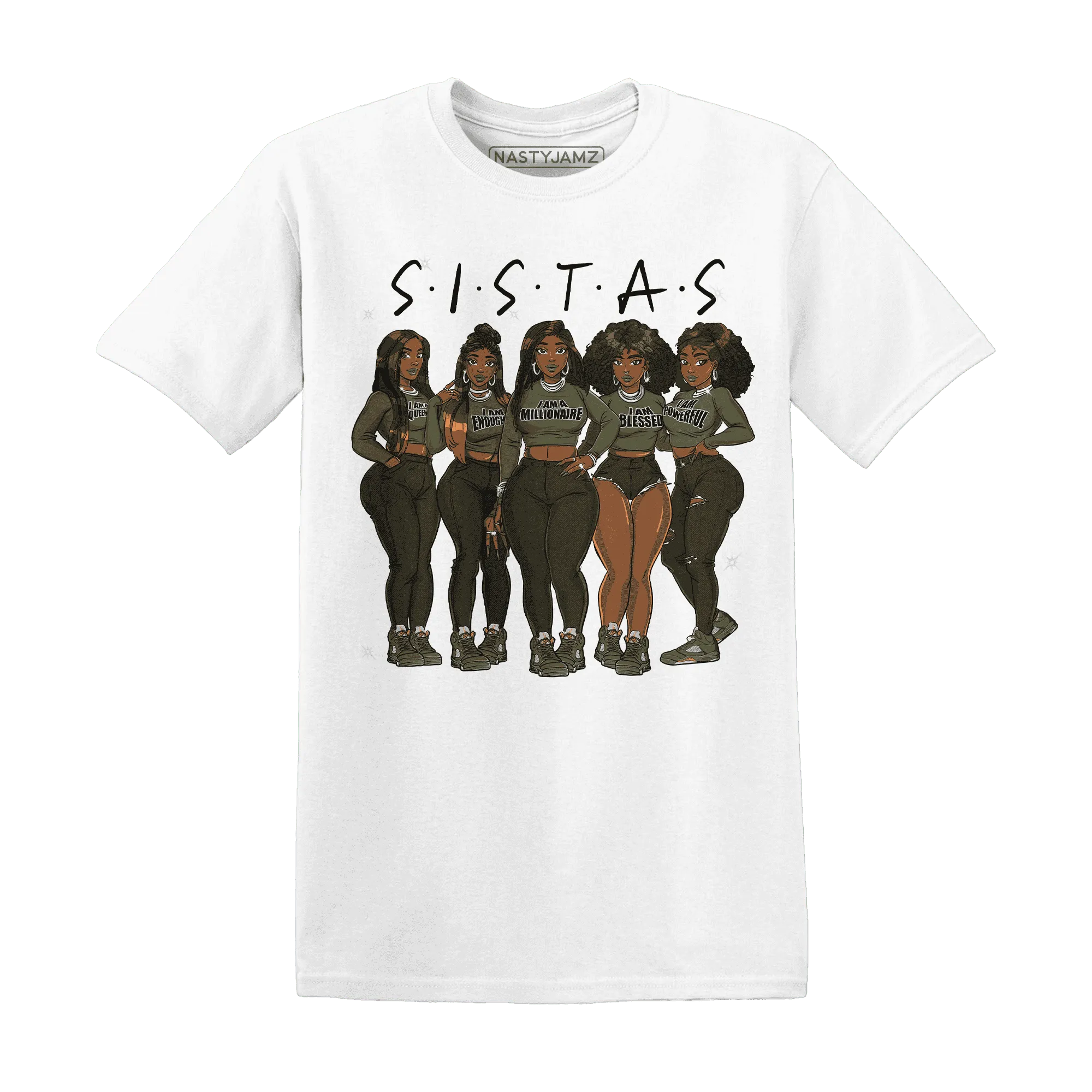 Olive-5s-T-Shirt-Match-Sistas-Melanin-Girl