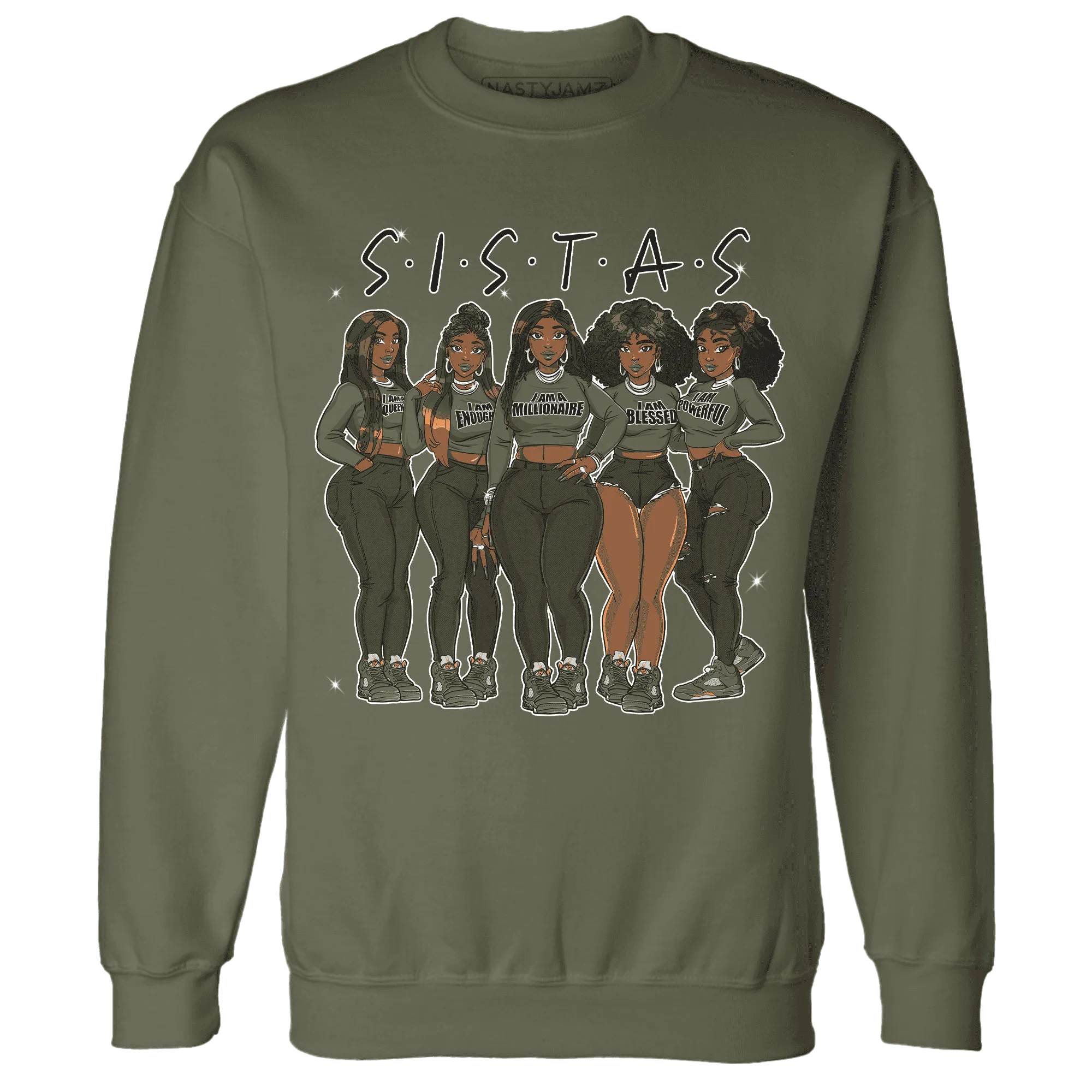 Olive-5s-Sweatshirt-Match-Sistas-Melanin-Girl