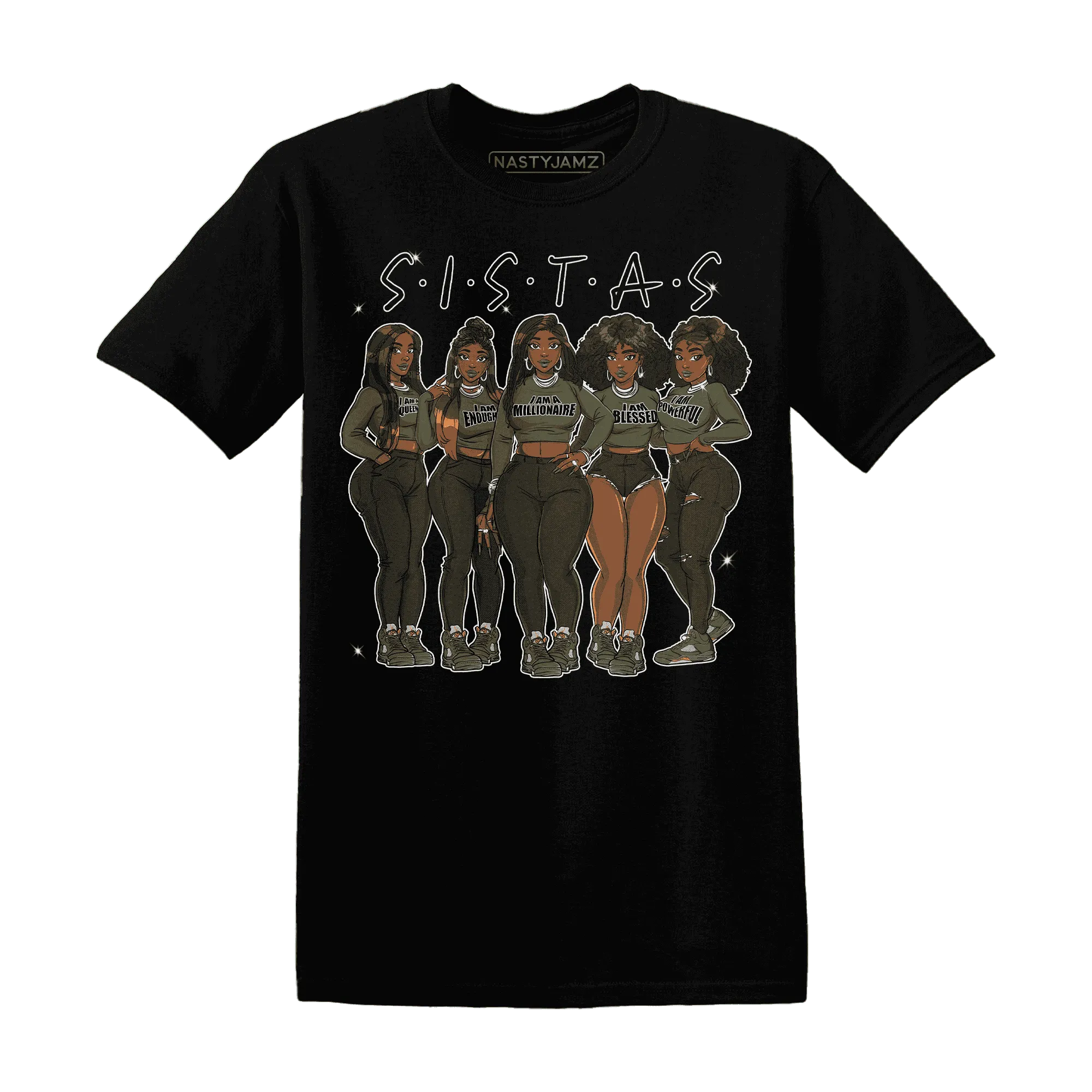 Olive-5s-T-Shirt-Match-Sistas-Melanin-Girl