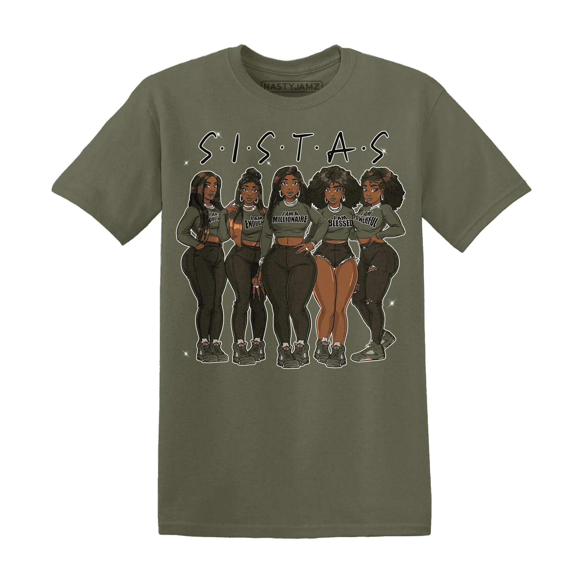 Olive-5s-T-Shirt-Match-Sistas-Melanin-Girl