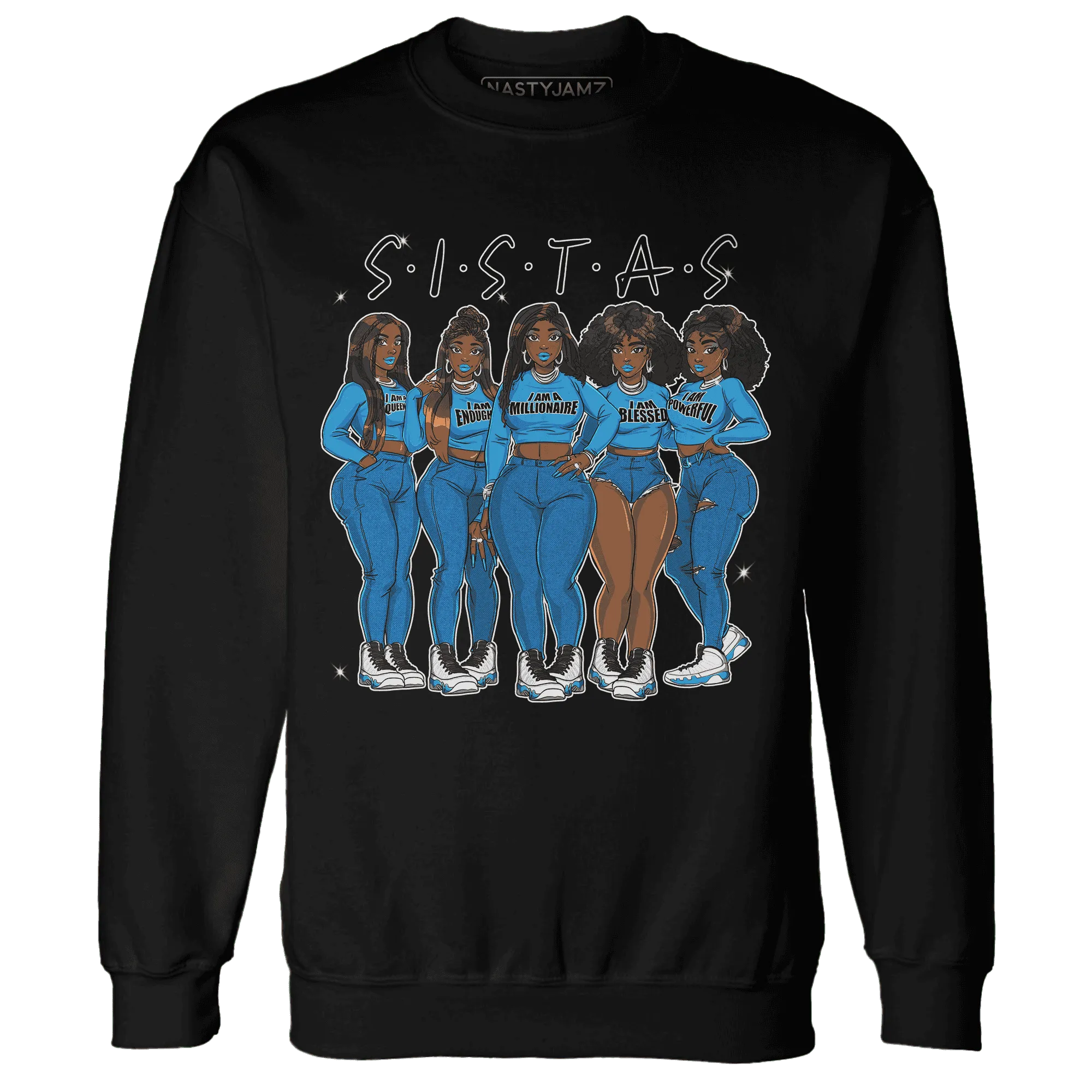 Powder-Blue-9s-Sweatshirt-Match-Sistas-Melanin-Girl