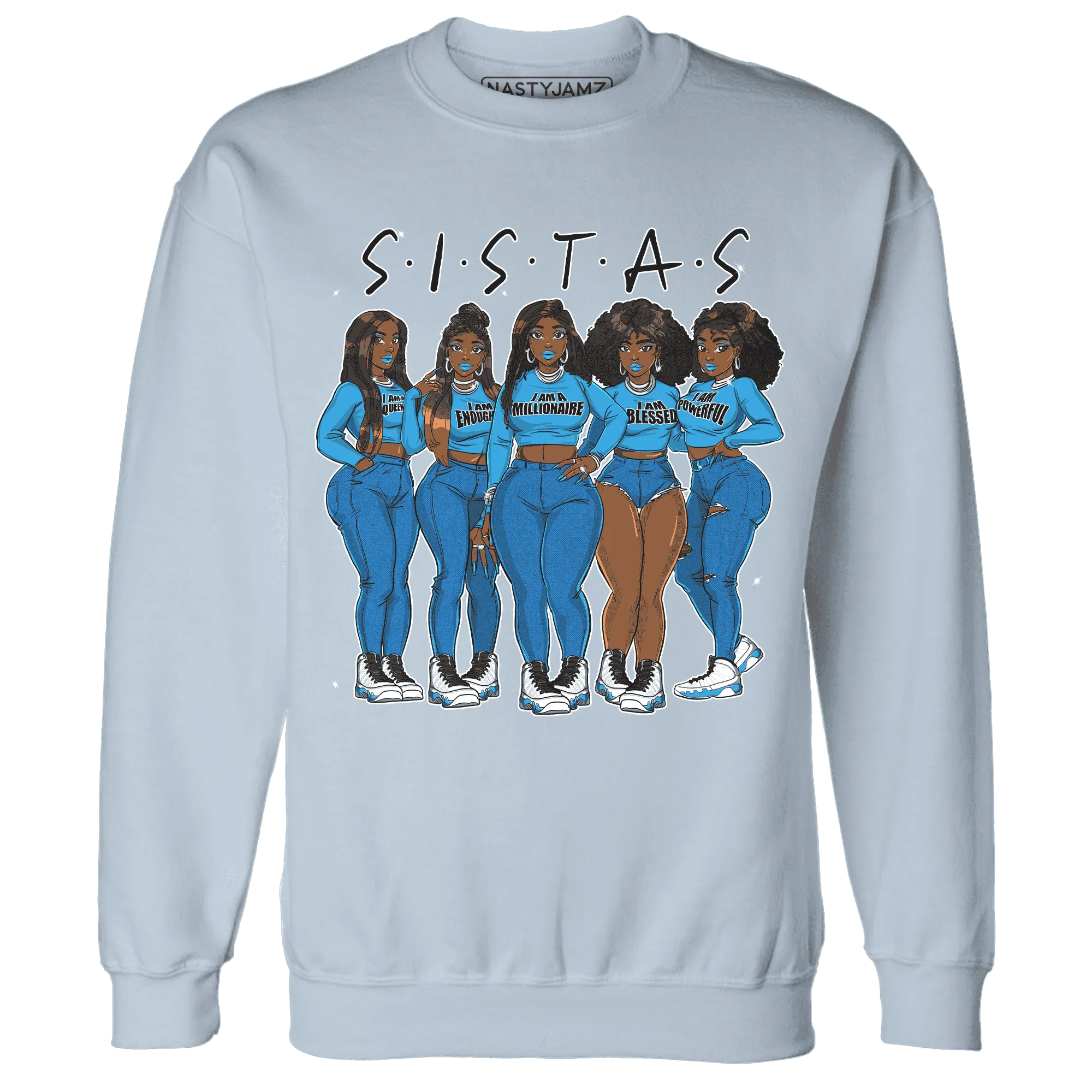 Powder-Blue-9s-Sweatshirt-Match-Sistas-Melanin-Girl