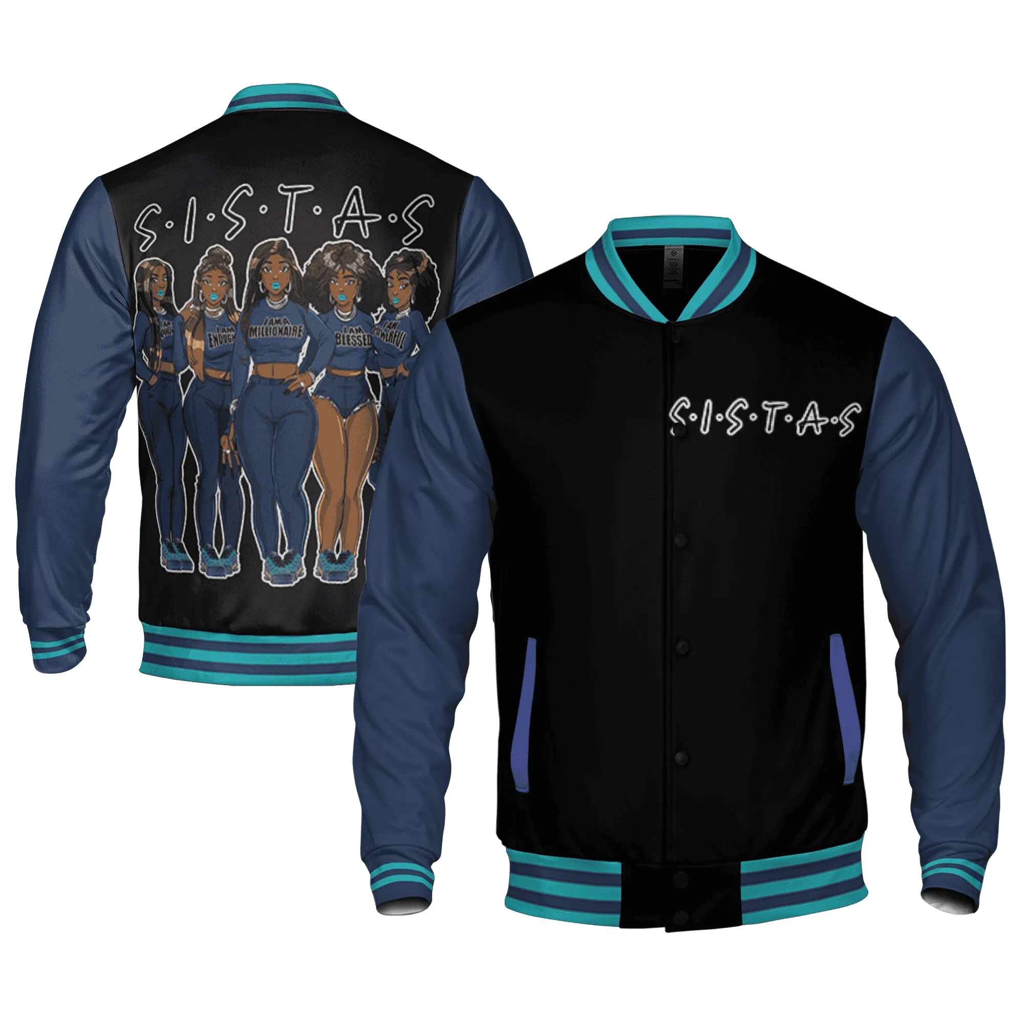 AM-Plus-Drift-Midnight-Navy-Total-Orange-Dusty-Cactus-Varsity-Match-Sistas-Melanin-Girl-