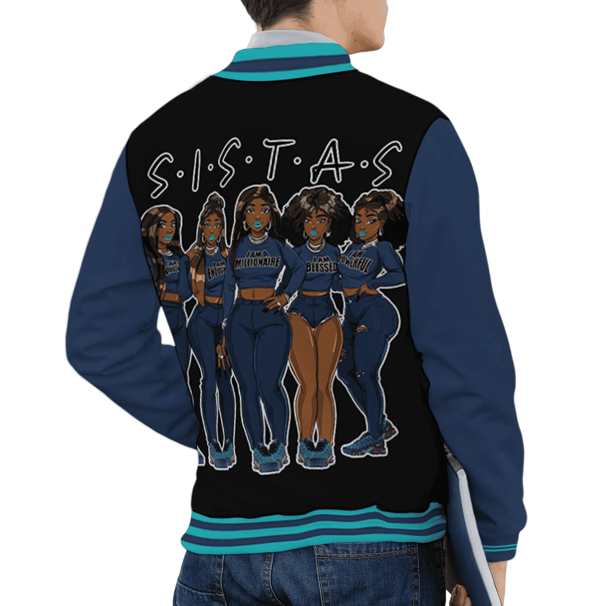AM-Plus-Drift-Midnight-Navy-Total-Orange-Dusty-Cactus-Varsity-Match-Sistas-Melanin-Girl-