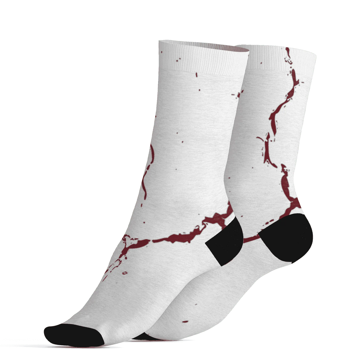 High-White-Team-Red-1s-Socks-Match-Skeleton-Y2k-3D