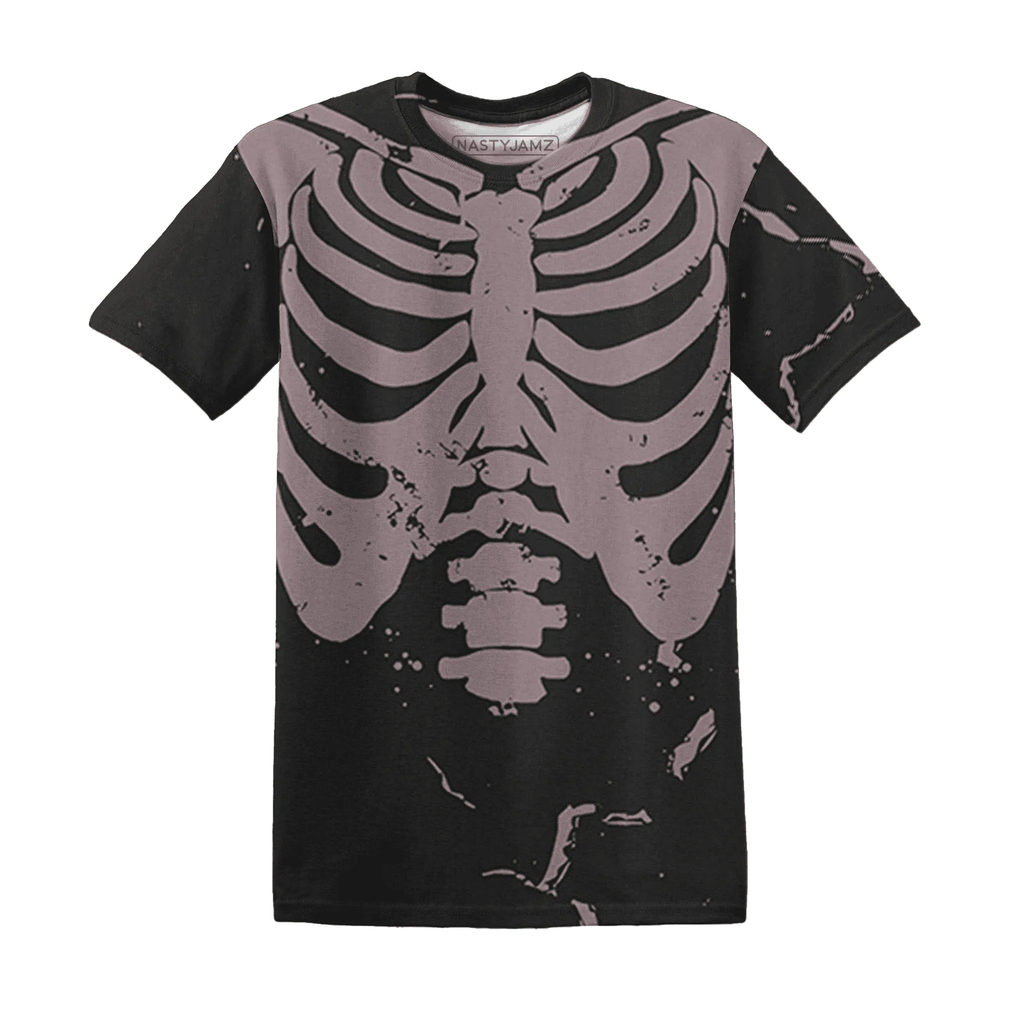 Black-Violet-Ore-3s-T-Shirt-Match-Skeleton-Y2k-3D
