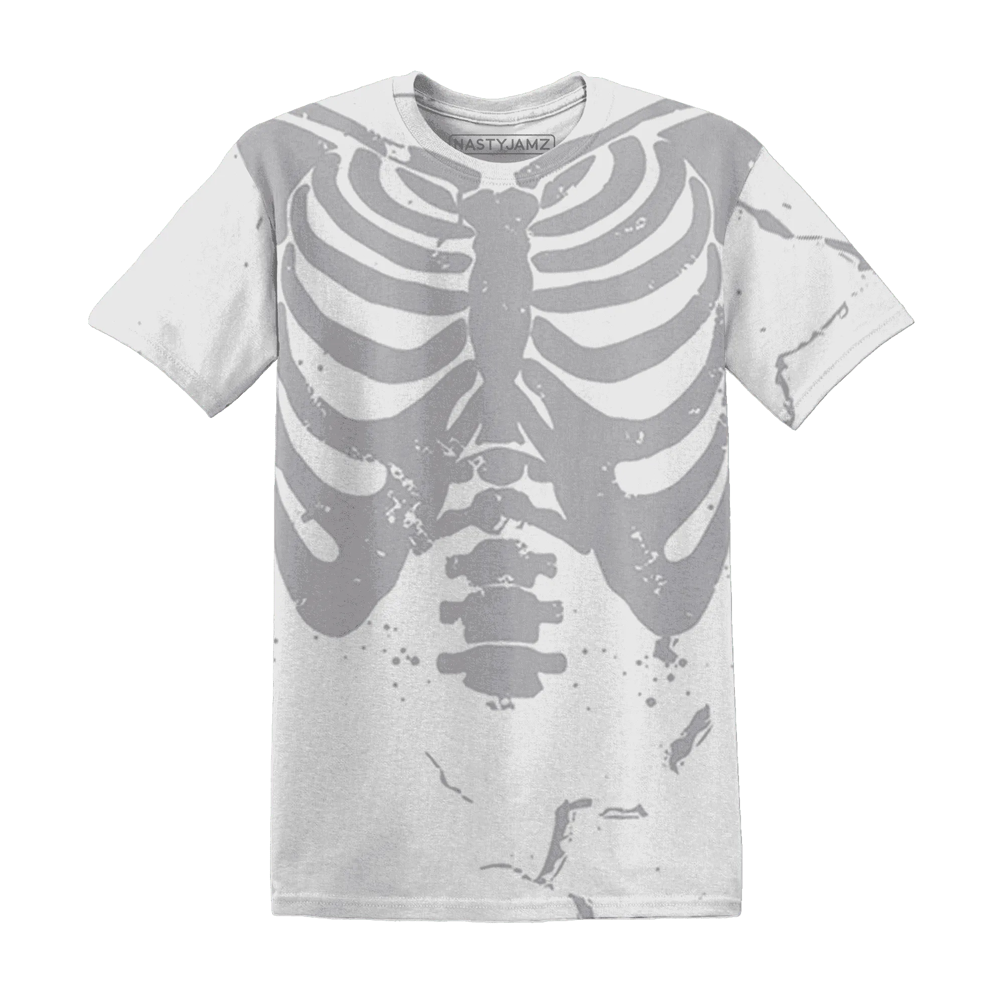 Cement-Grey-3s-T-Shirt-Match-Skeleton-Y2k-3D