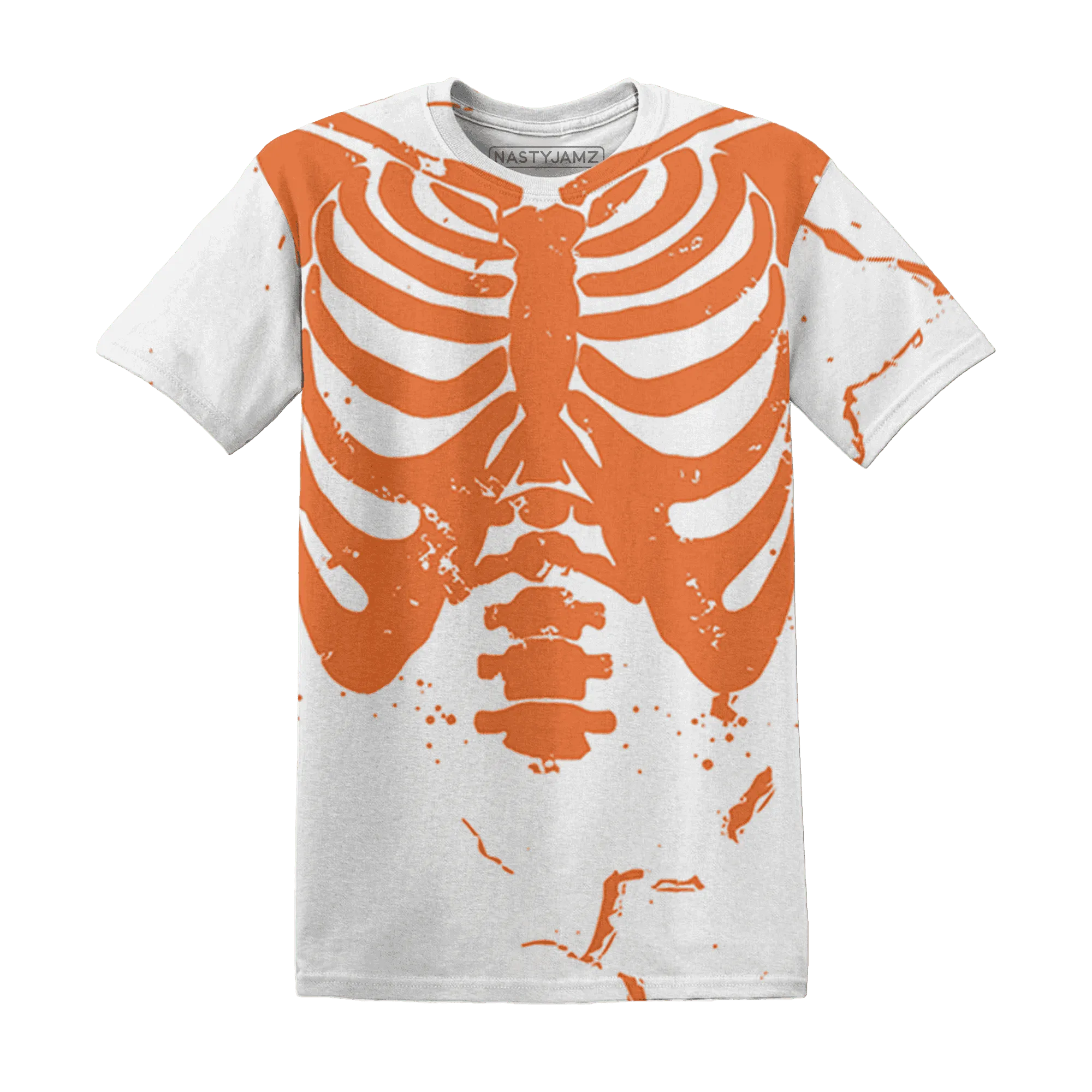 AM-TW-White-Orange-T-Shirt-Match-Skeleton-Y2k-3D
