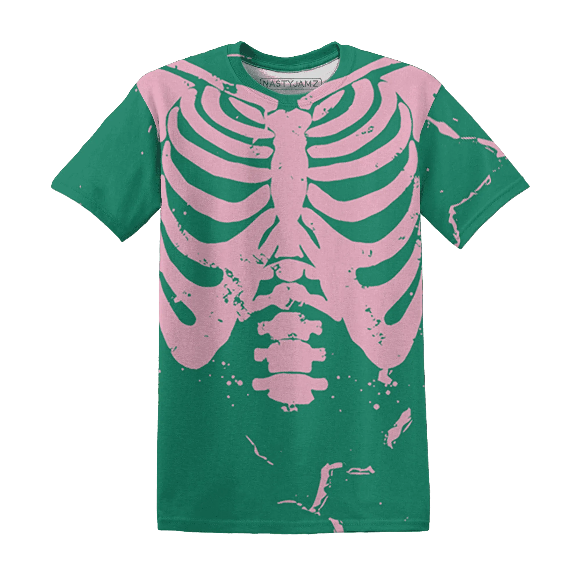 Dunk-Pink-Malachite-Medium-Soft-Low-Sail-T-Shirt-Match-Skeleton-Y2k-3D