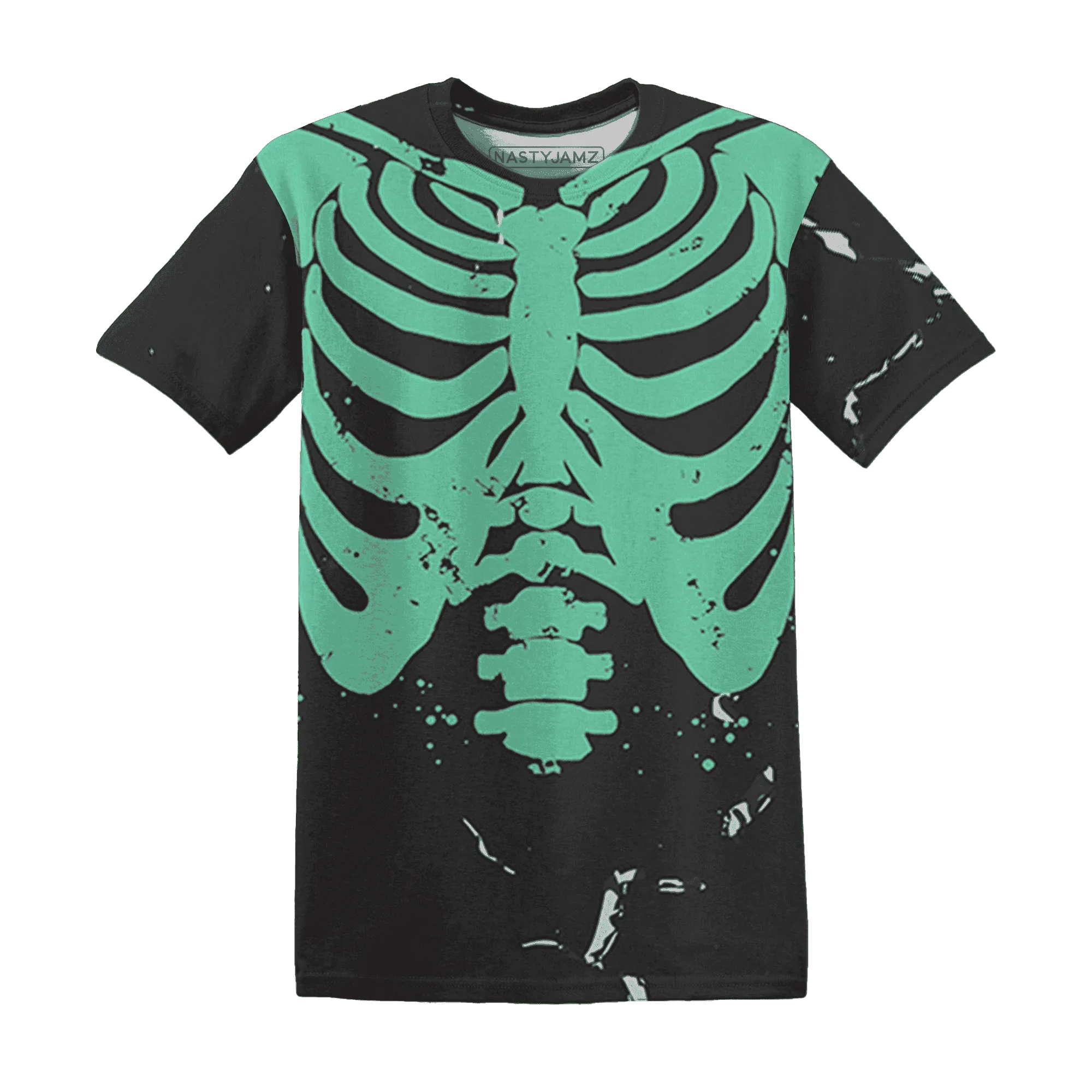 Green-Glow-3s-T-Shirt-Match-Skeleton-Y2k-3D
