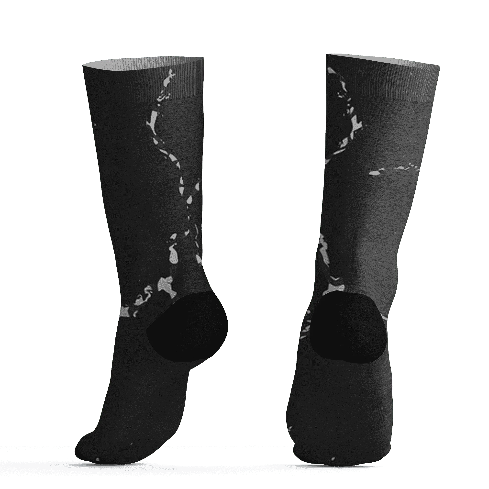 Green-Glow-3s-Socks-Match-Skeleton-Y2k-3D