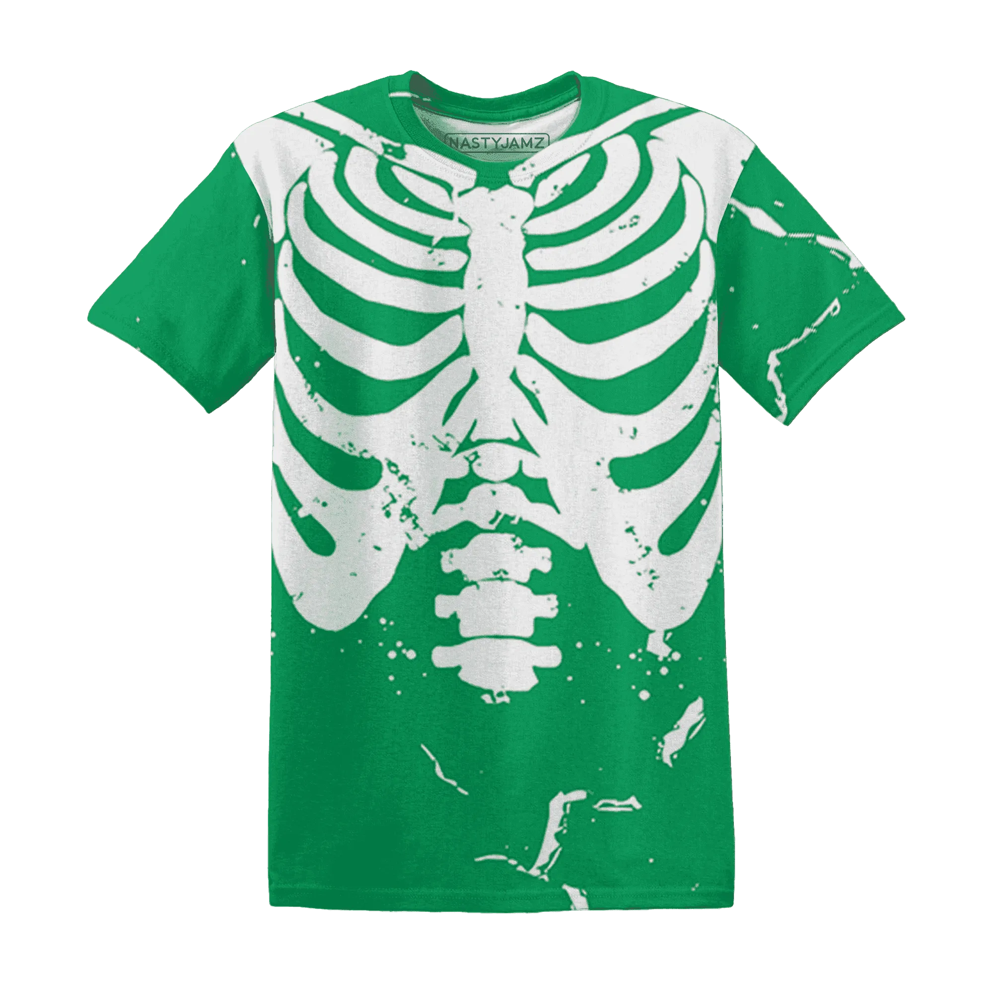 Lucky-Green-5s-T-Shirt-Match-Skeleton-Y2k-3D
