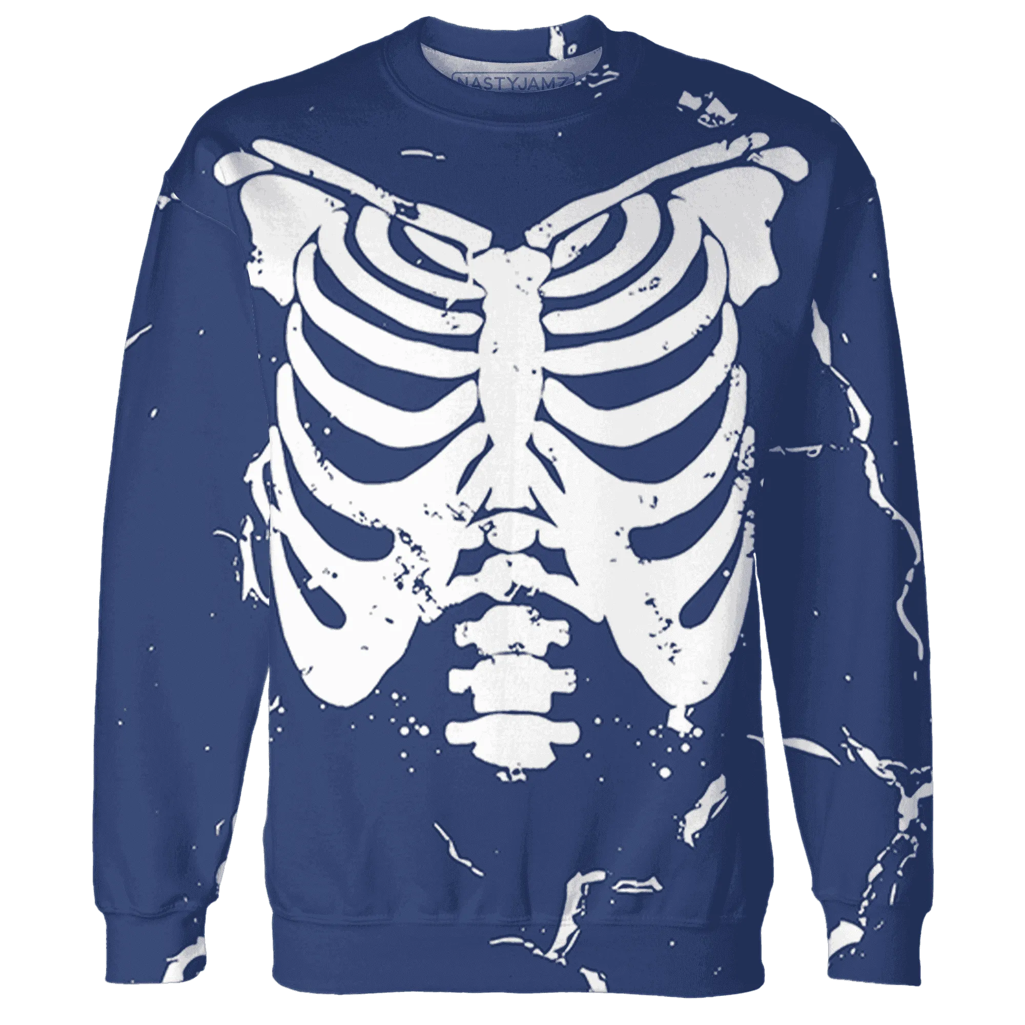 Midnight-Navy-5s-Sweatshirt-Match-Skeleton-Y2k-3D