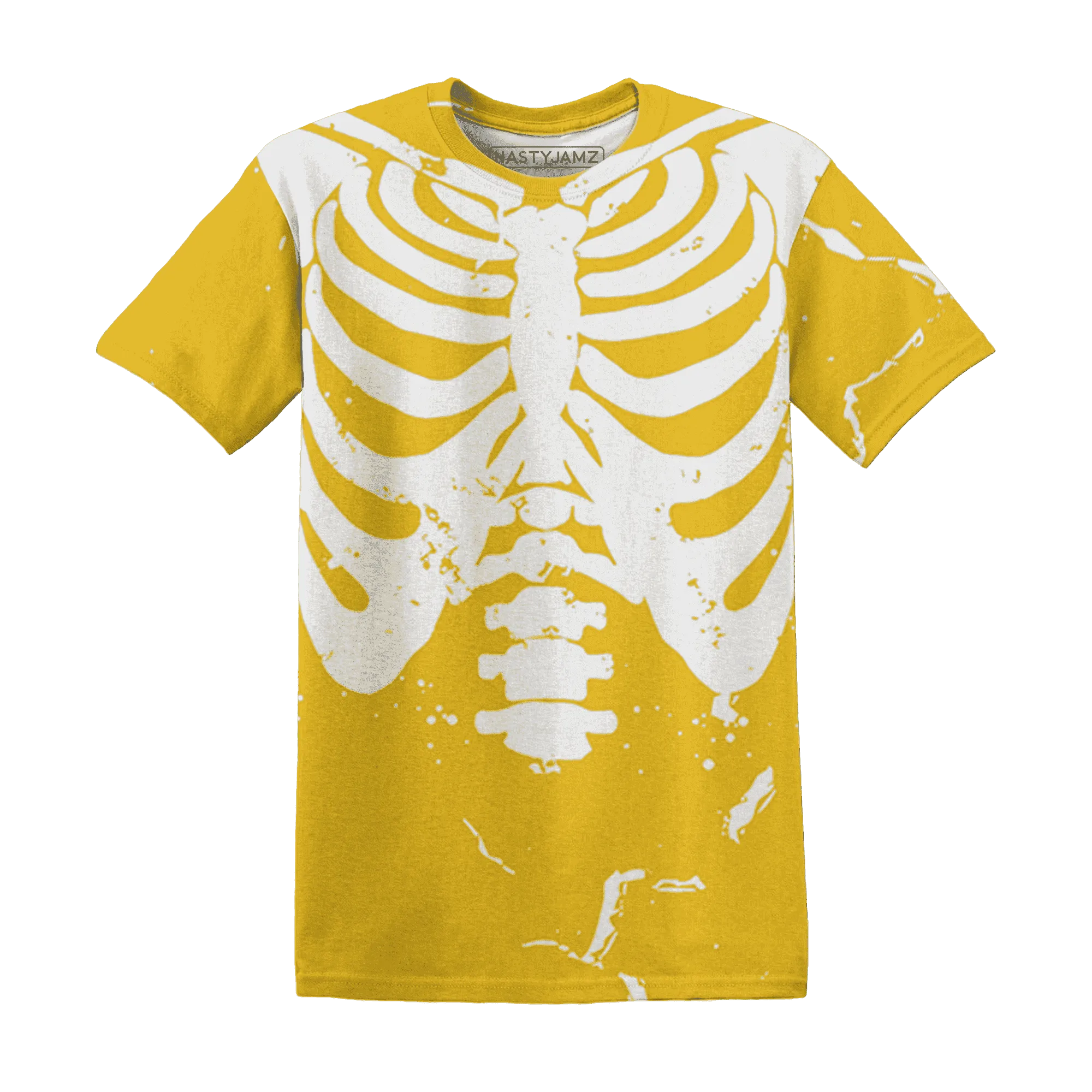 Yellow-Ochre-6s-T-Shirt-Match-Skeleton-Y2k-3D