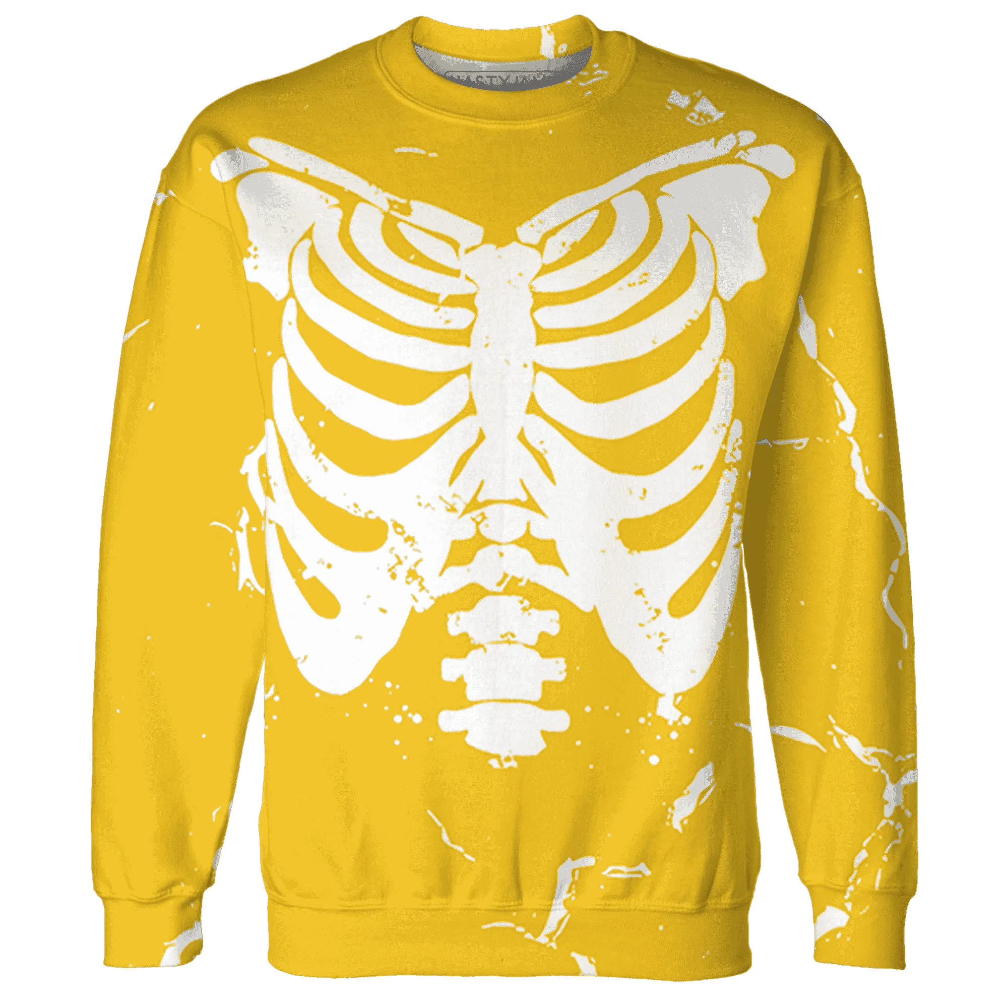 Yellow-Ochre-6s-Sweatshirt-Match-Skeleton-Y2k-3D