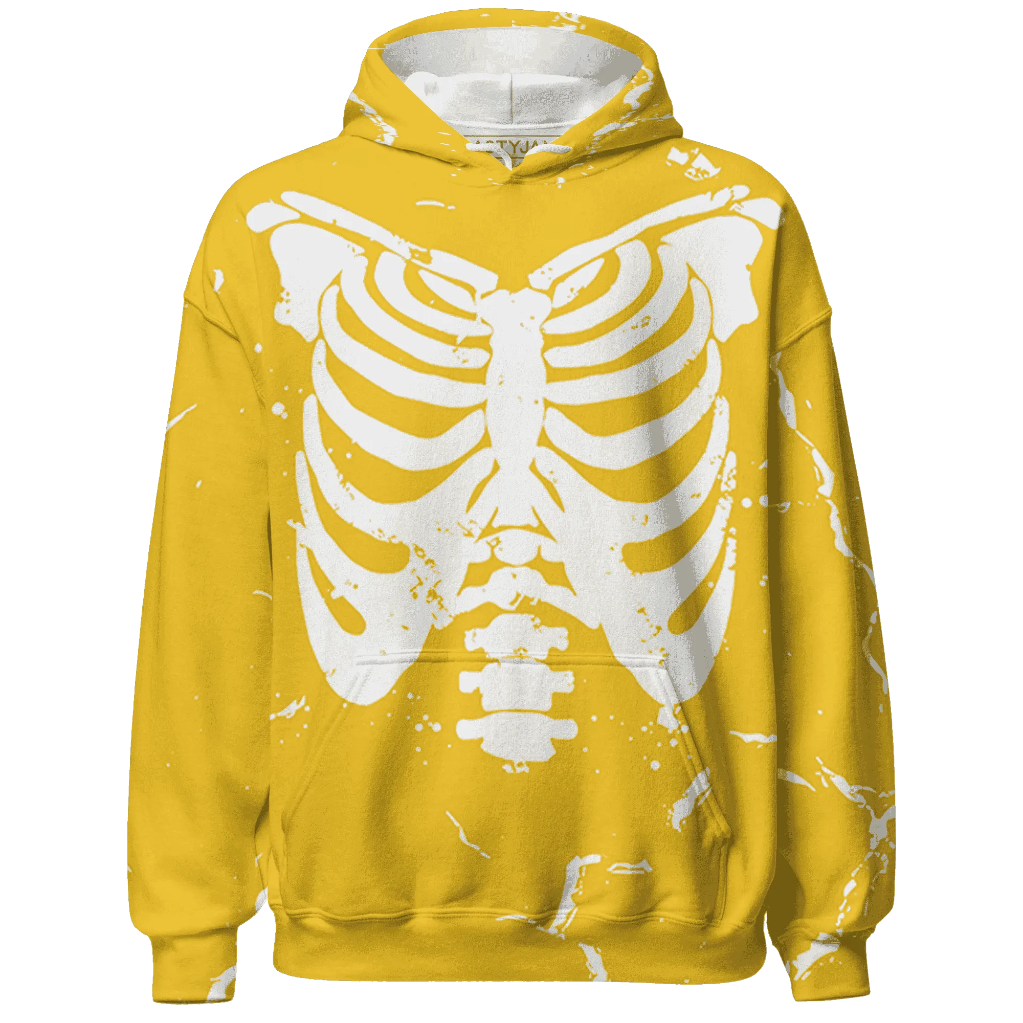 Yellow-Ochre-6s-Hoodie-Match-Skeleton-Y2k-3D