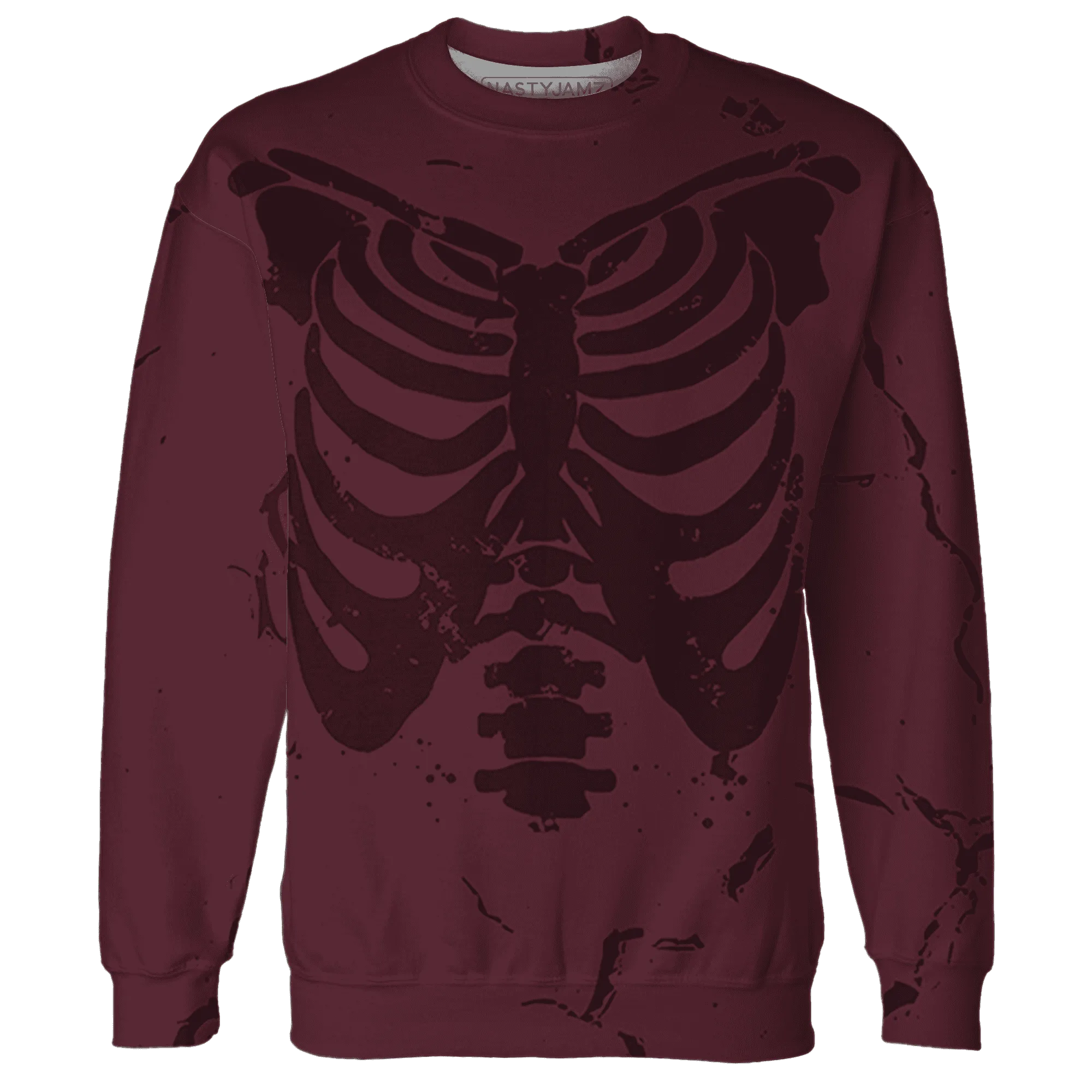VaporMax-Night-Maron-Burgundy-Sweatshirt-Match-Skeleton-Y2k-3D