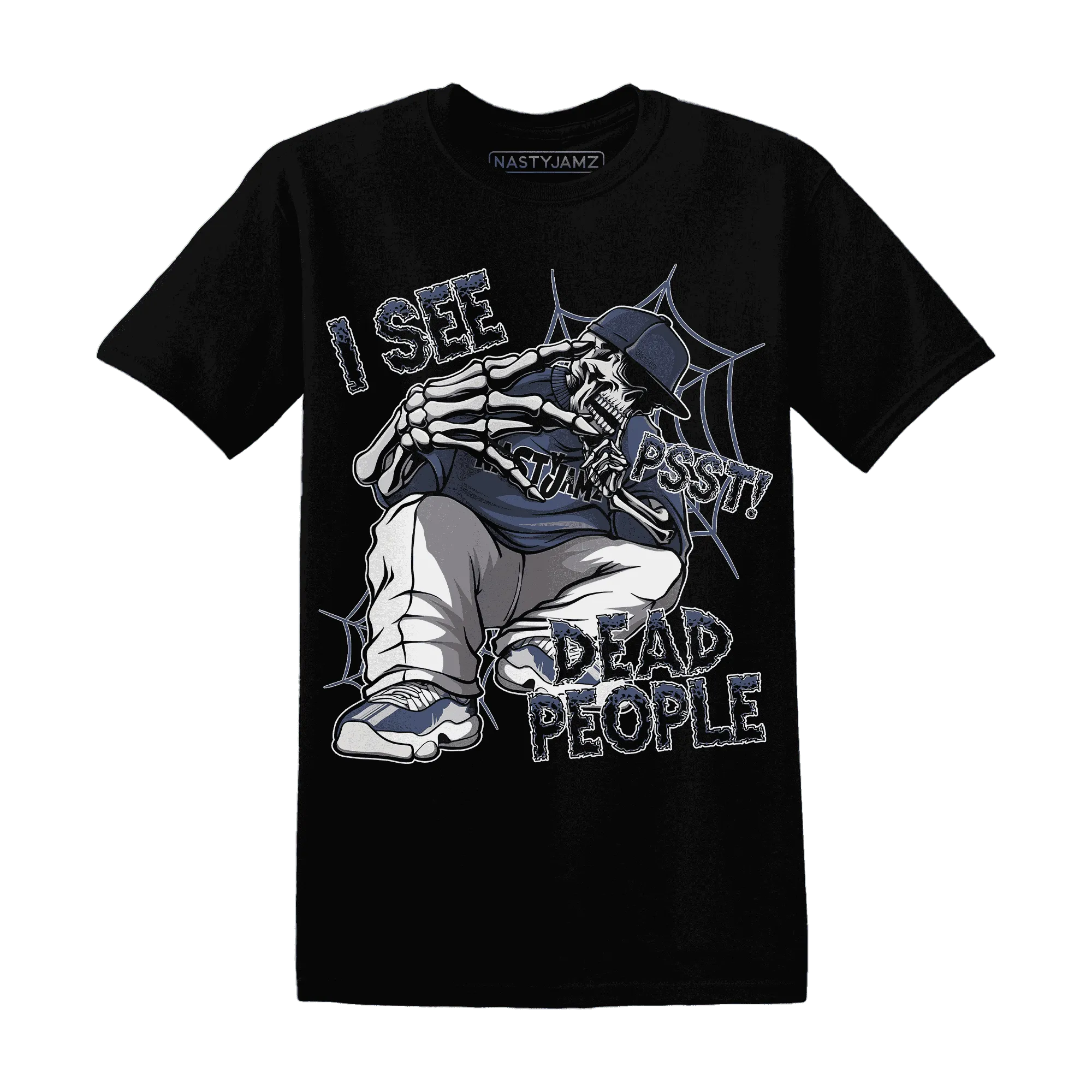 Low-Diffused-Blue-11s-T-Shirt-Match-Skull-Whisper