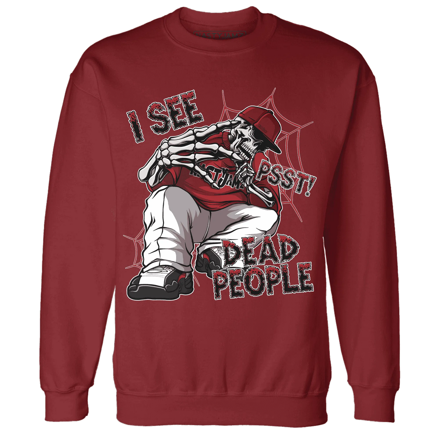 Retro-Red-Taxi-12s-Sweatshirt-Match-Skull-Whisper