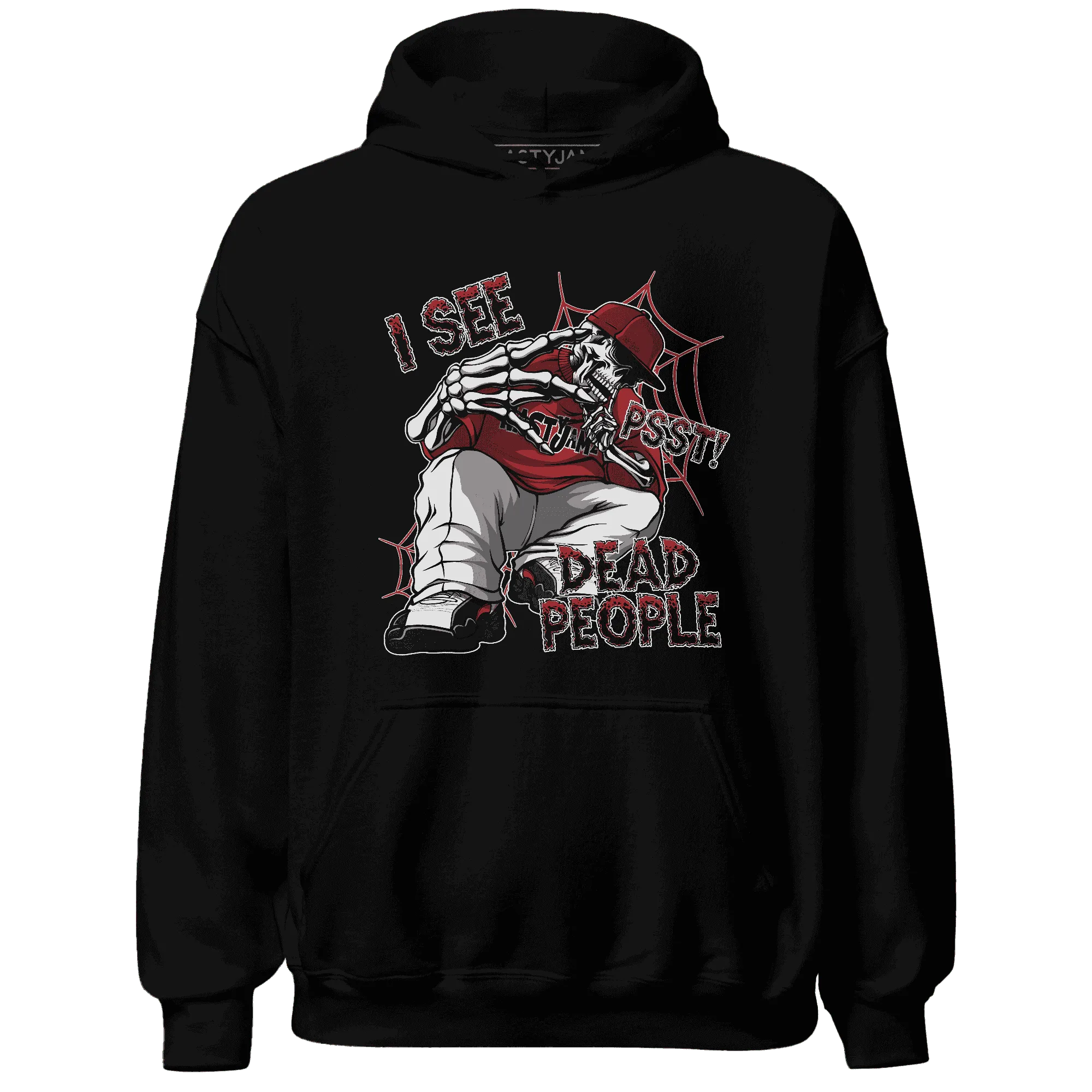Retro-Red-Taxi-12s-Hoodie-Match-Skull-Whisper