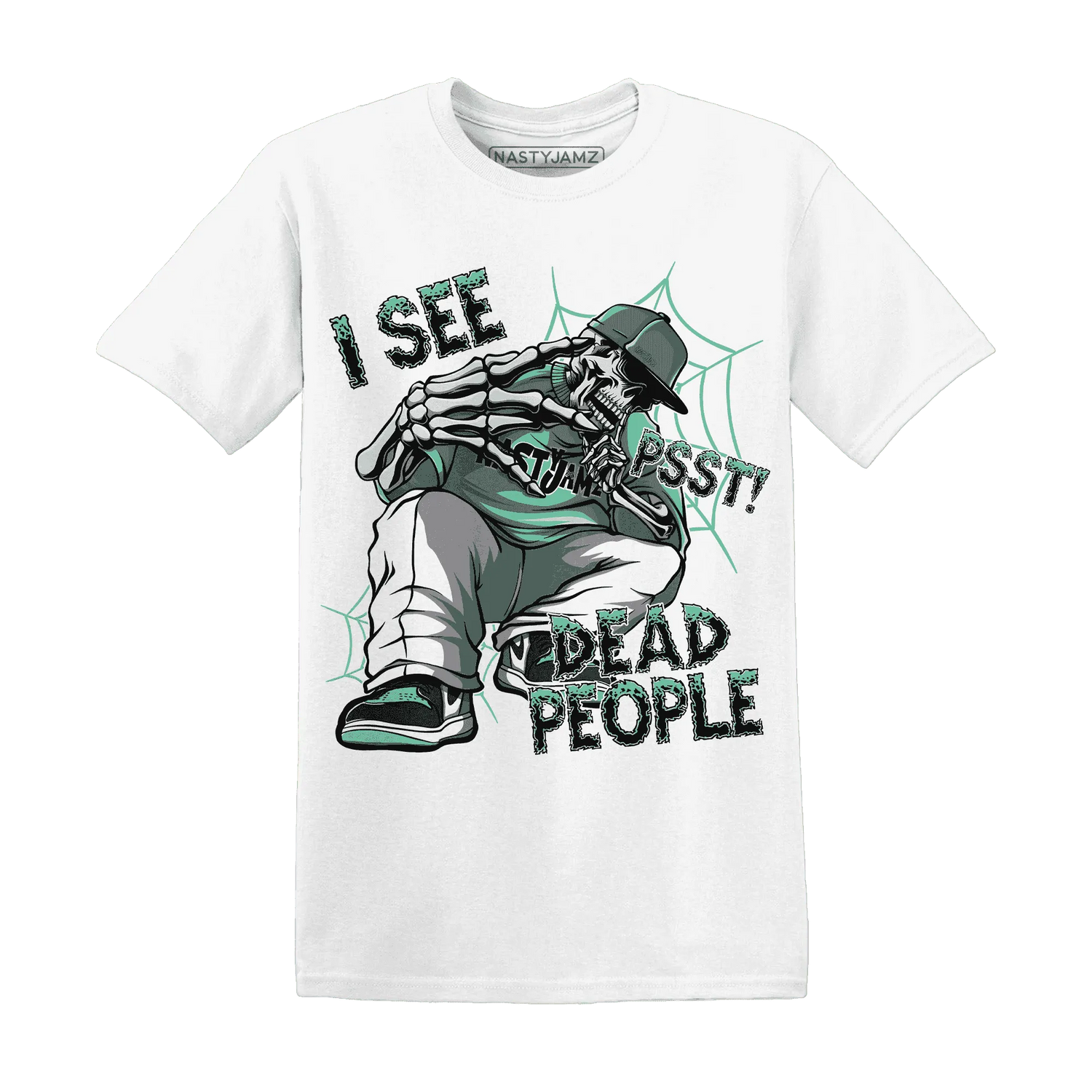 High-OG-Green-Glow-1s-T-Shirt-Match-Skull-Whisper