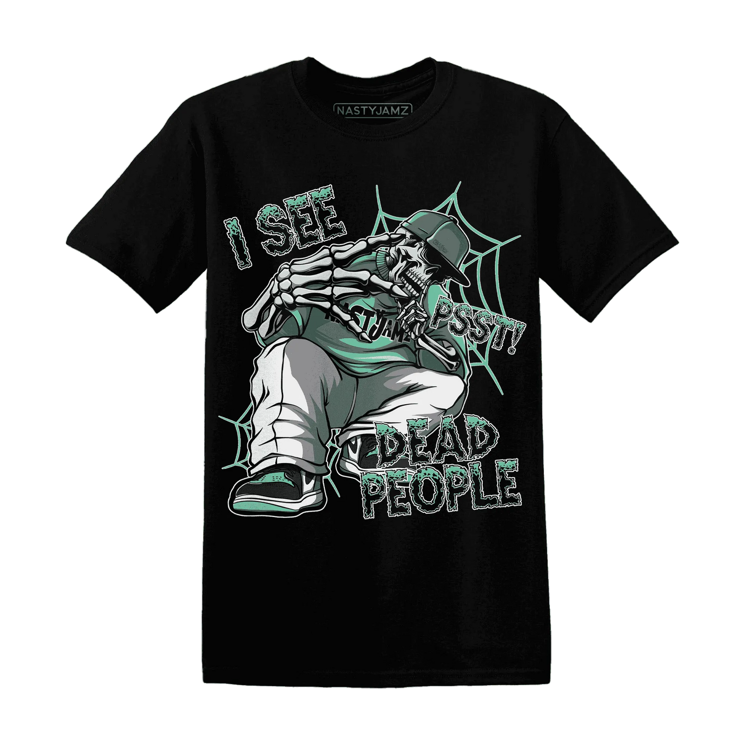 High-OG-Green-Glow-1s-T-Shirt-Match-Skull-Whisper