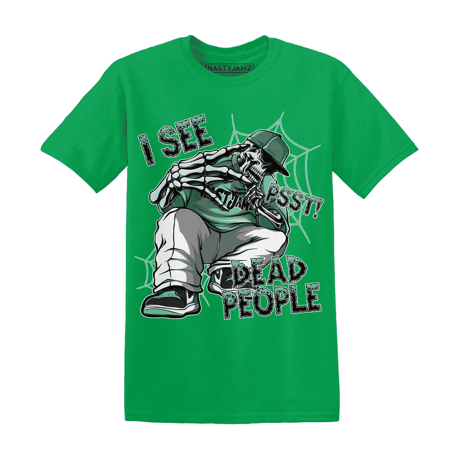 High-OG-Green-Glow-1s-T-Shirt-Match-Skull-Whisper