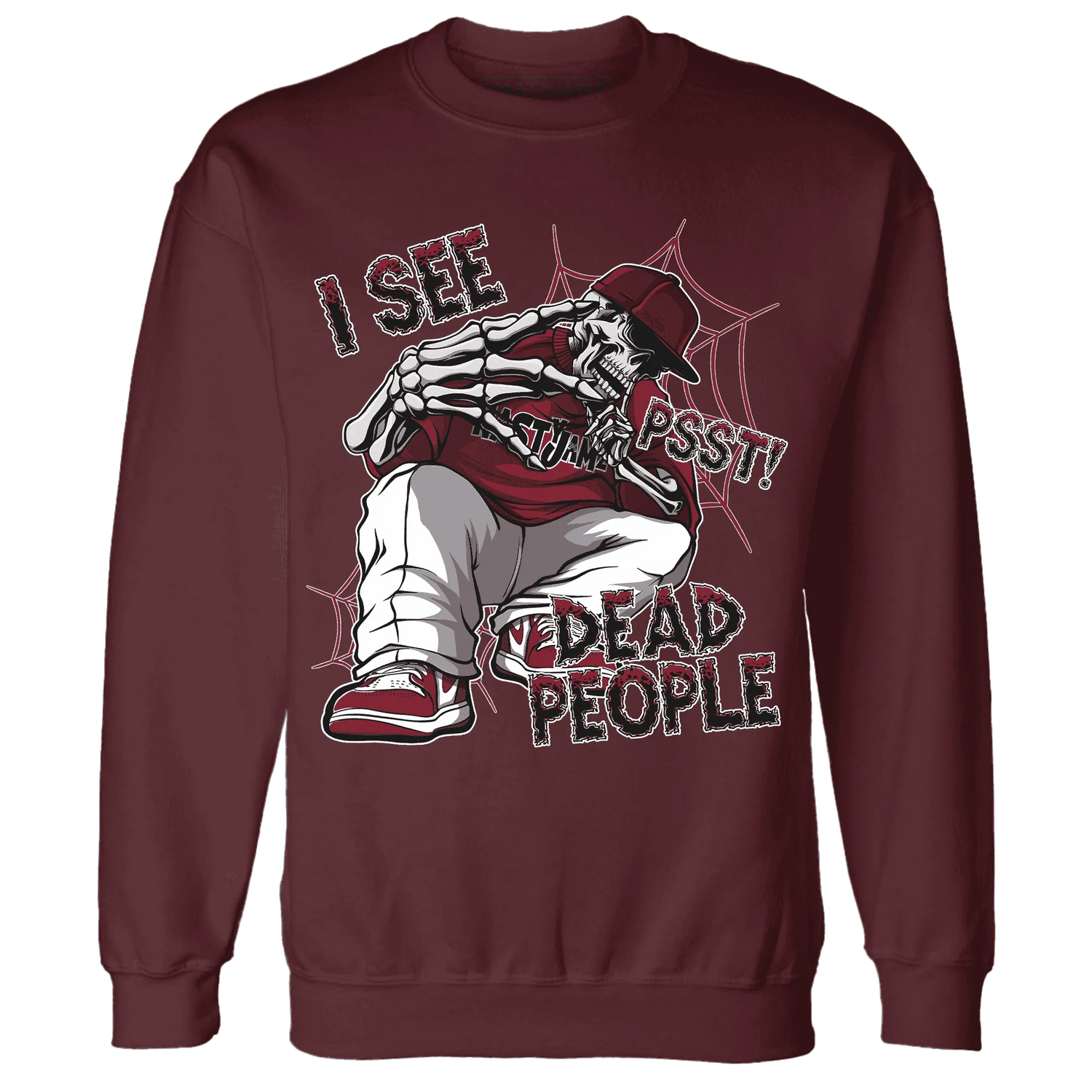 High-White-Team-Red-1s-Sweatshirt-Match-Skull-Whisper