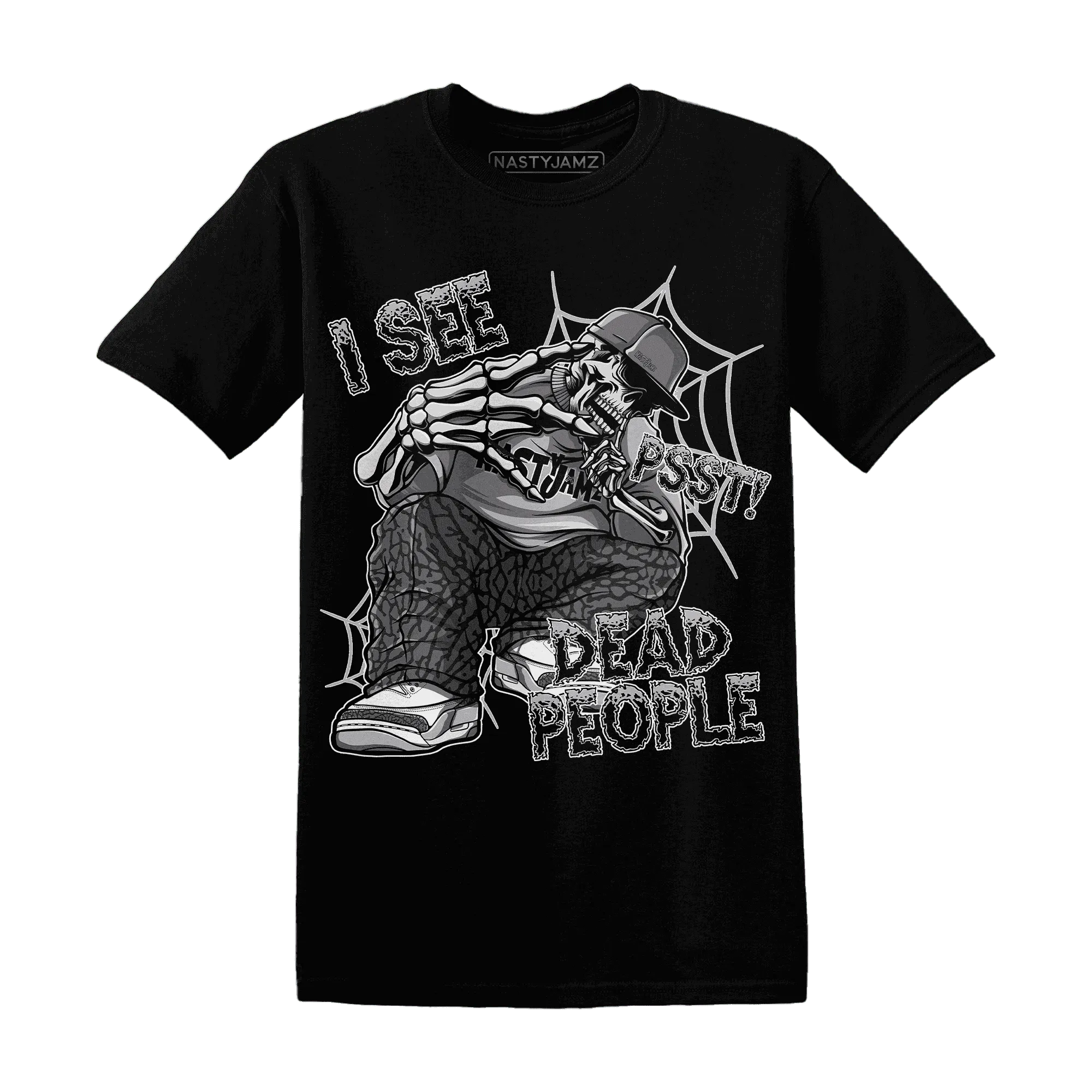 Cement-Grey-3s-T-Shirt-Match-Skull-Whisper