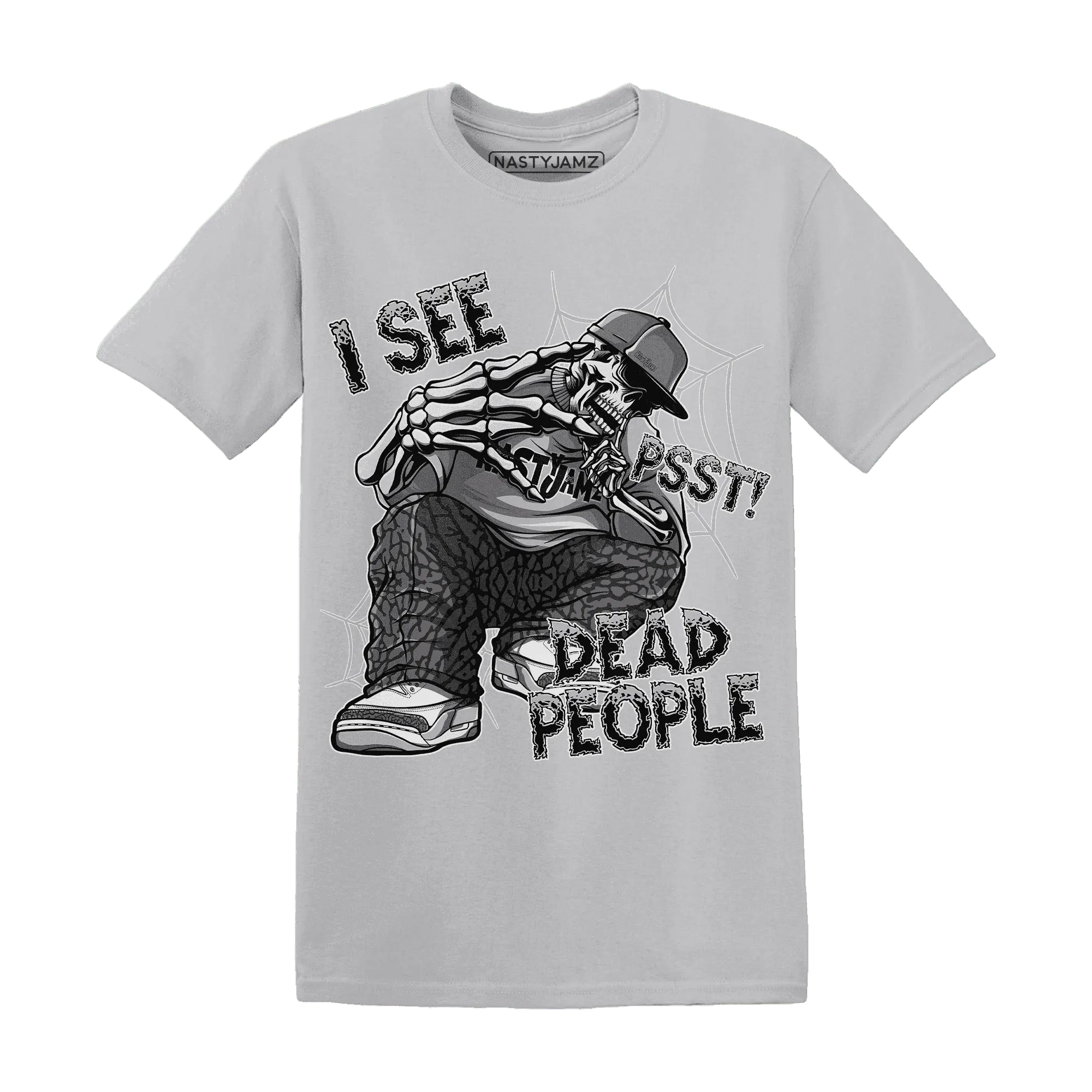 Cement-Grey-3s-T-Shirt-Match-Skull-Whisper