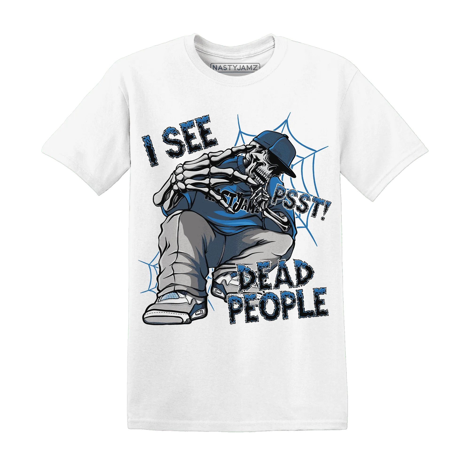 Industrial-Blue-4s-T-Shirt-Match-Skull-Whisper