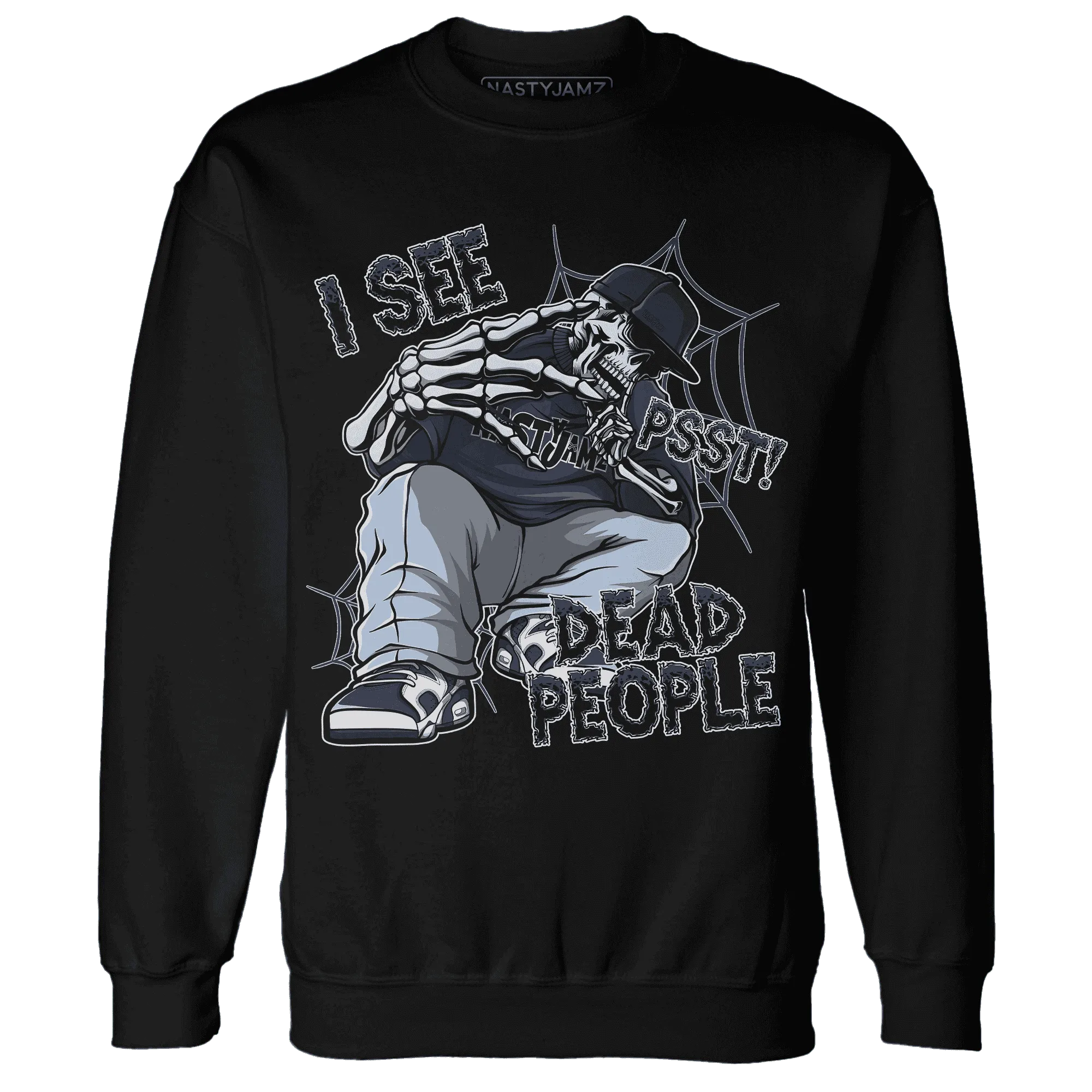White-Navy-6s-Sweatshirt-Match-Skull-Whisper