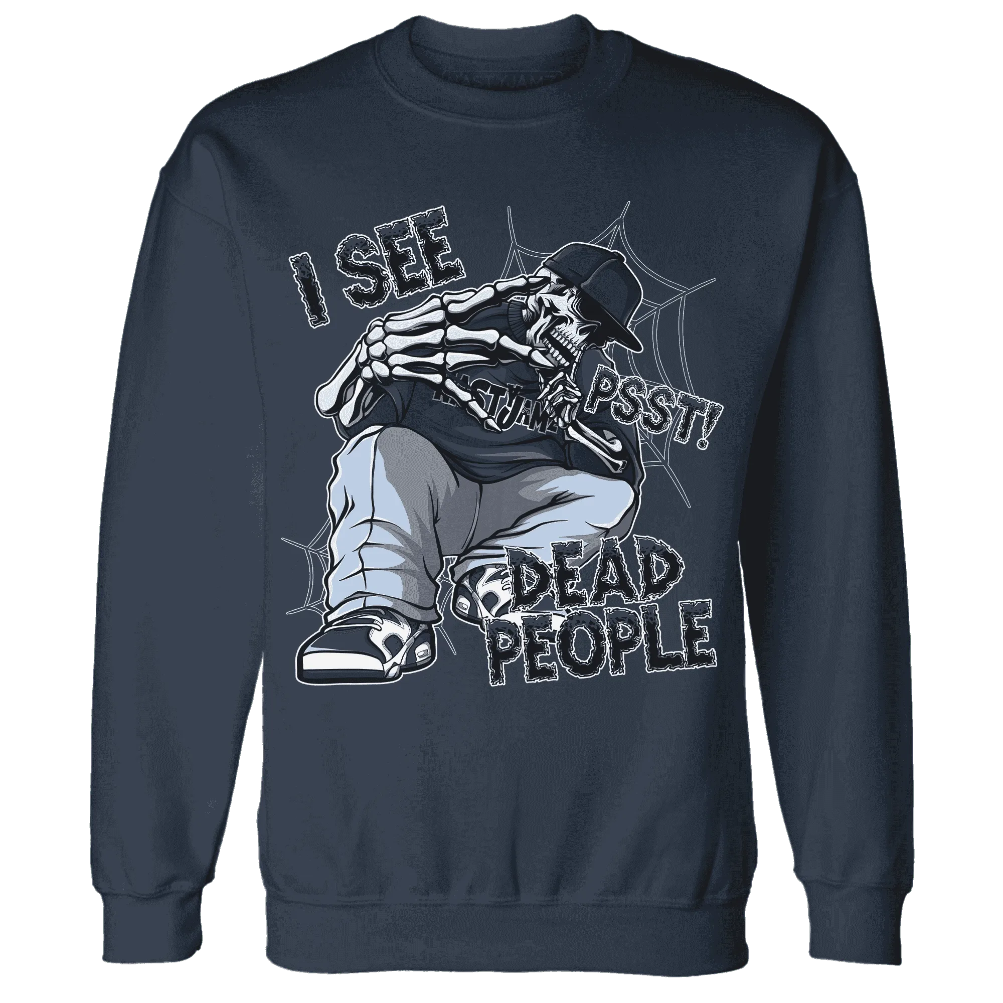 White-Navy-6s-Sweatshirt-Match-Skull-Whisper