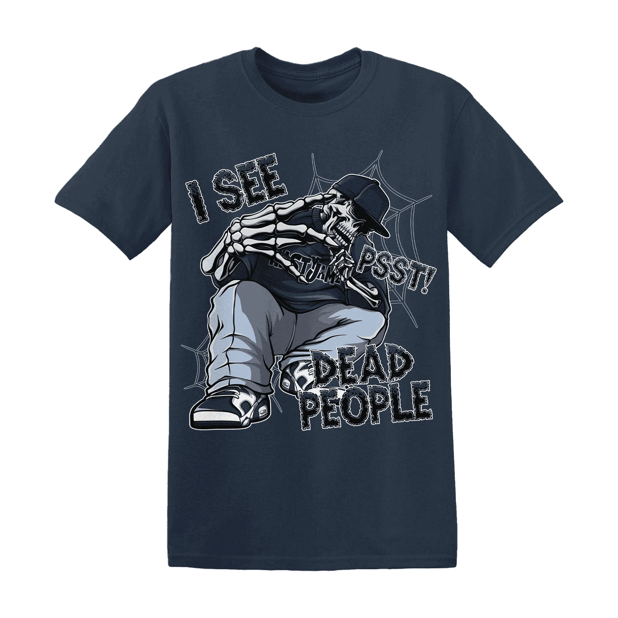 White-Navy-6s-T-Shirt-Match-Skull-Whisper