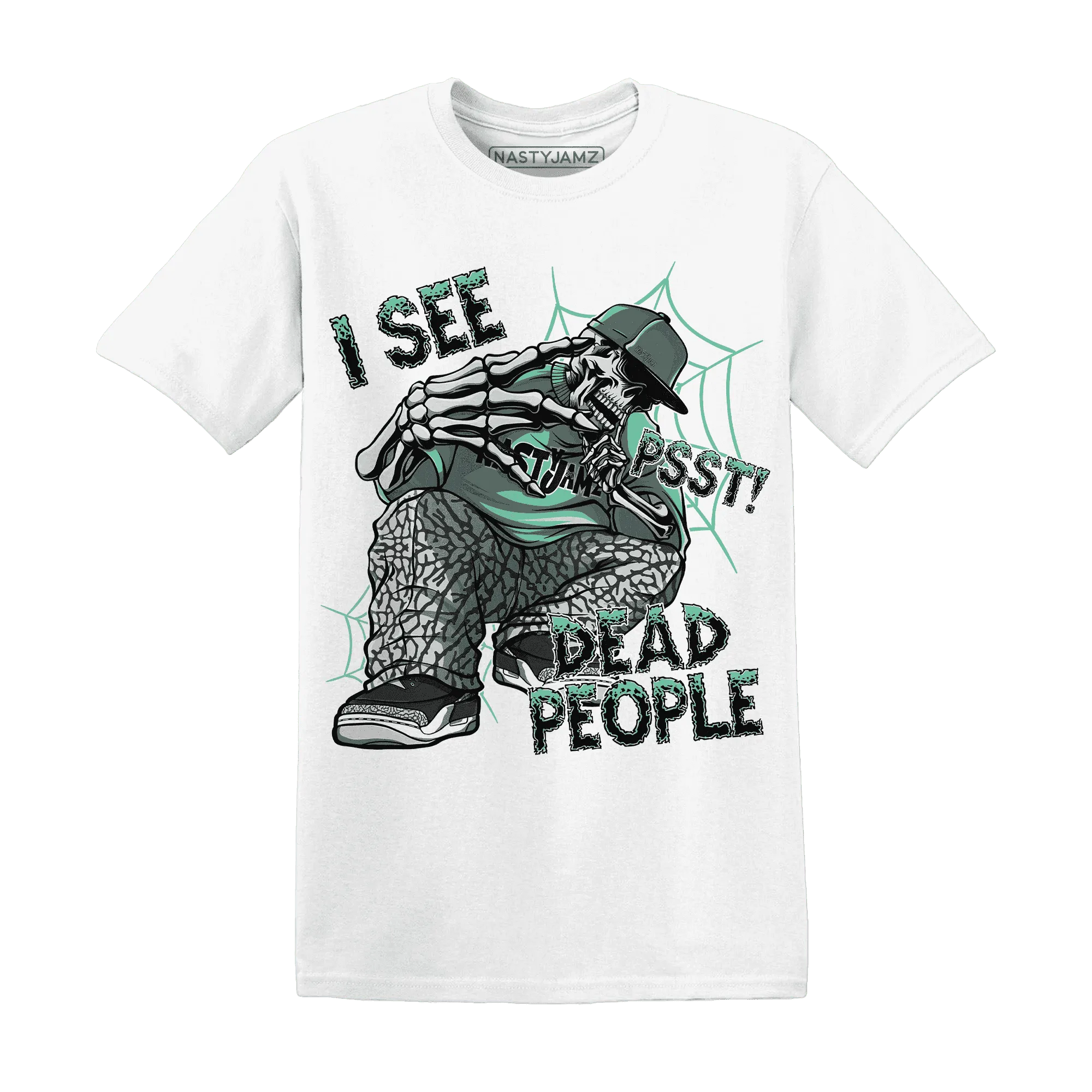 Green-Glow-3s-T-Shirt-Match-Skull-Whisper