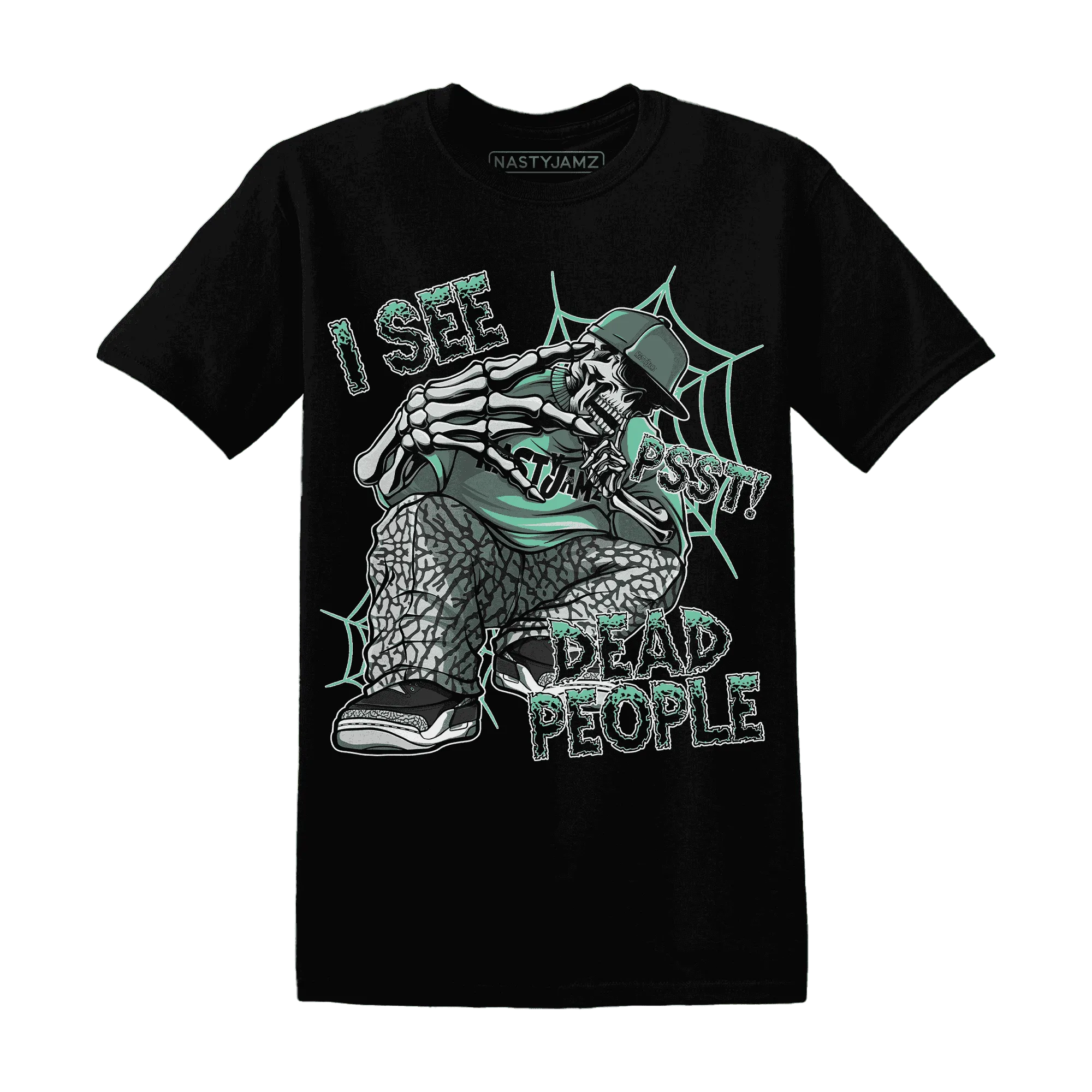 Green-Glow-3s-T-Shirt-Match-Skull-Whisper