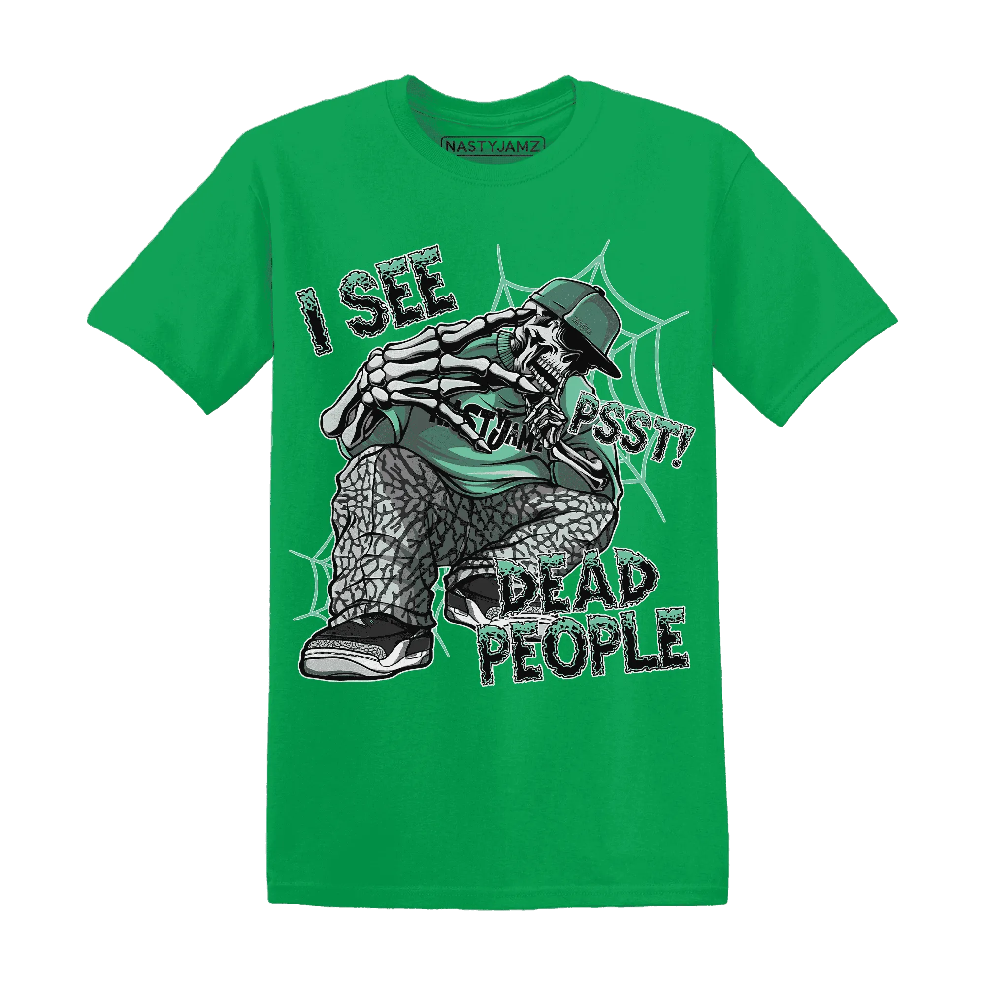 Green-Glow-3s-T-Shirt-Match-Skull-Whisper