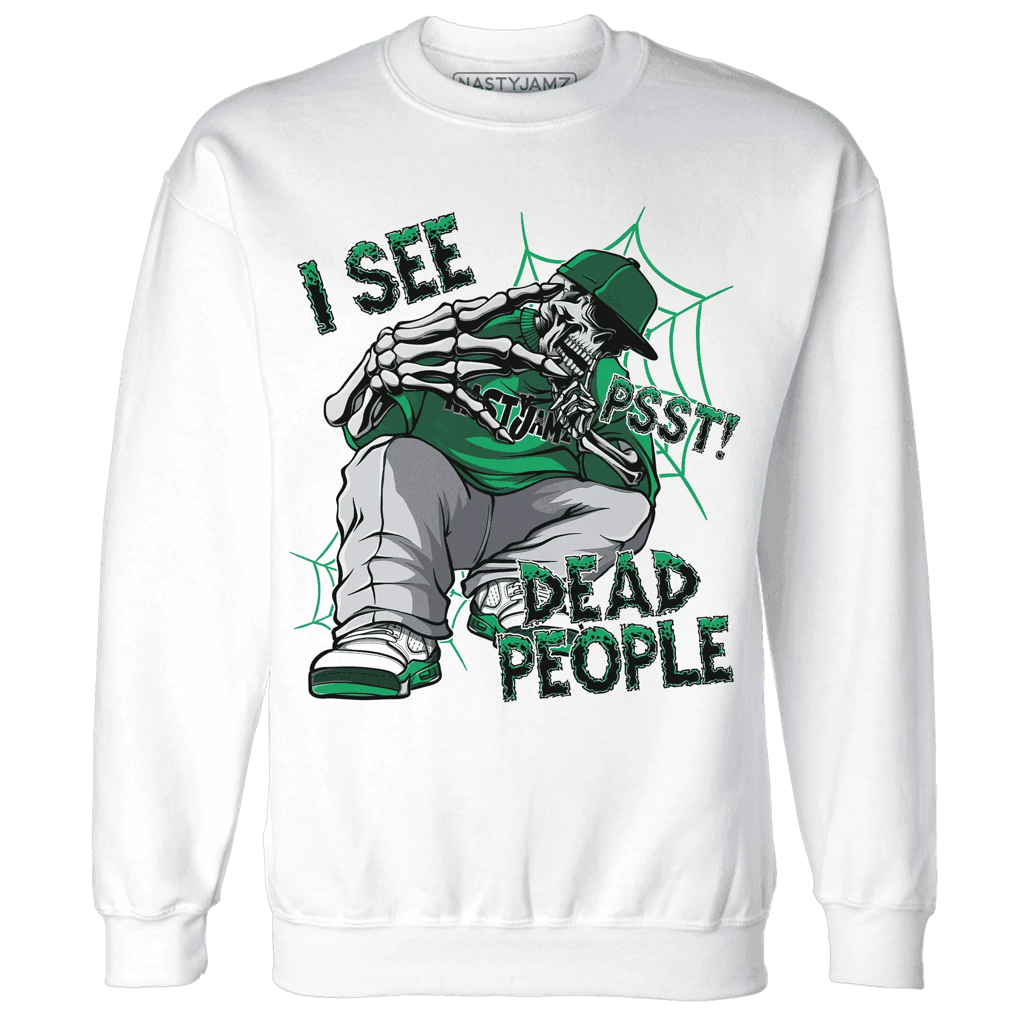 Lucky-Green-5s-Sweatshirt-Match-Skull-Whisper