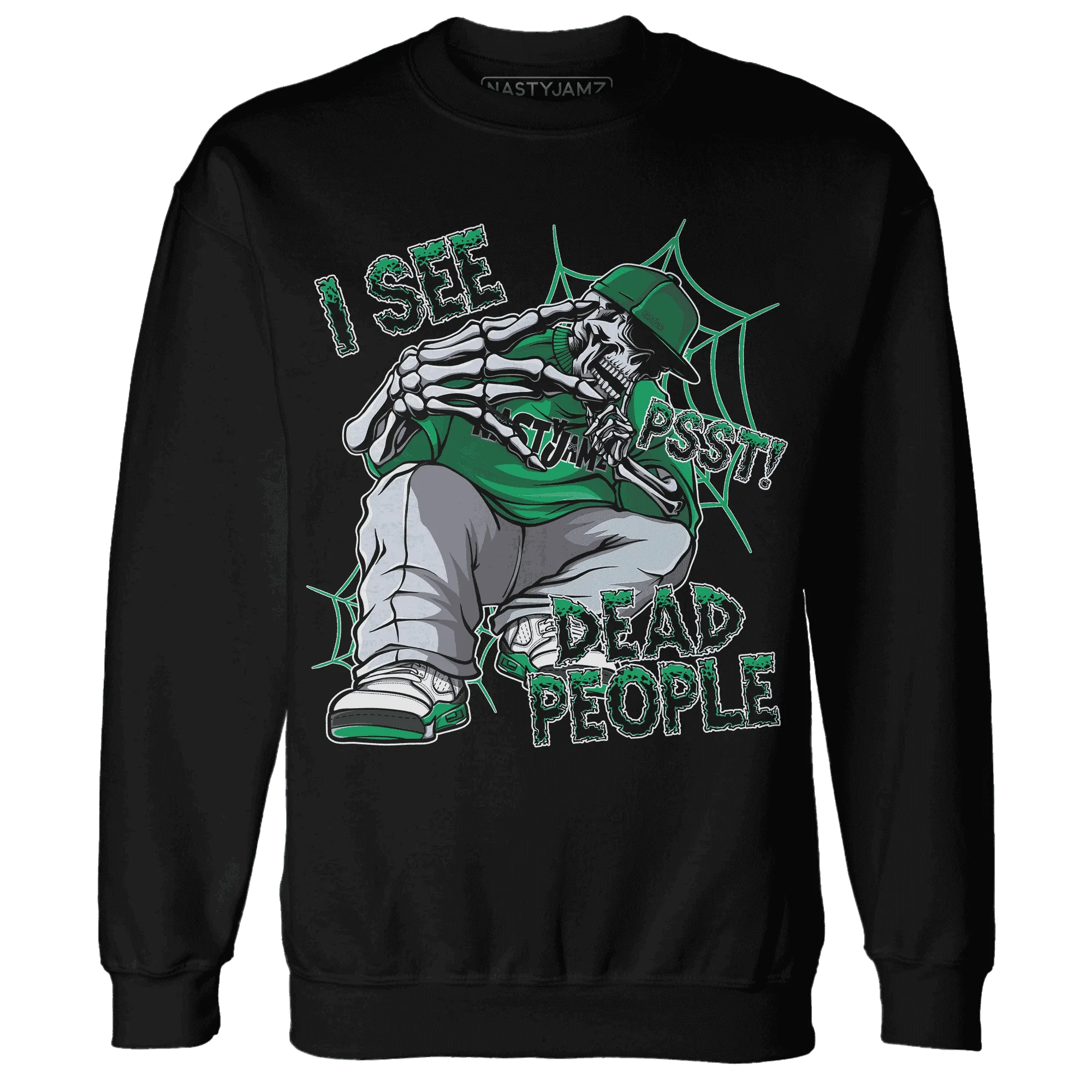 Lucky-Green-5s-Sweatshirt-Match-Skull-Whisper