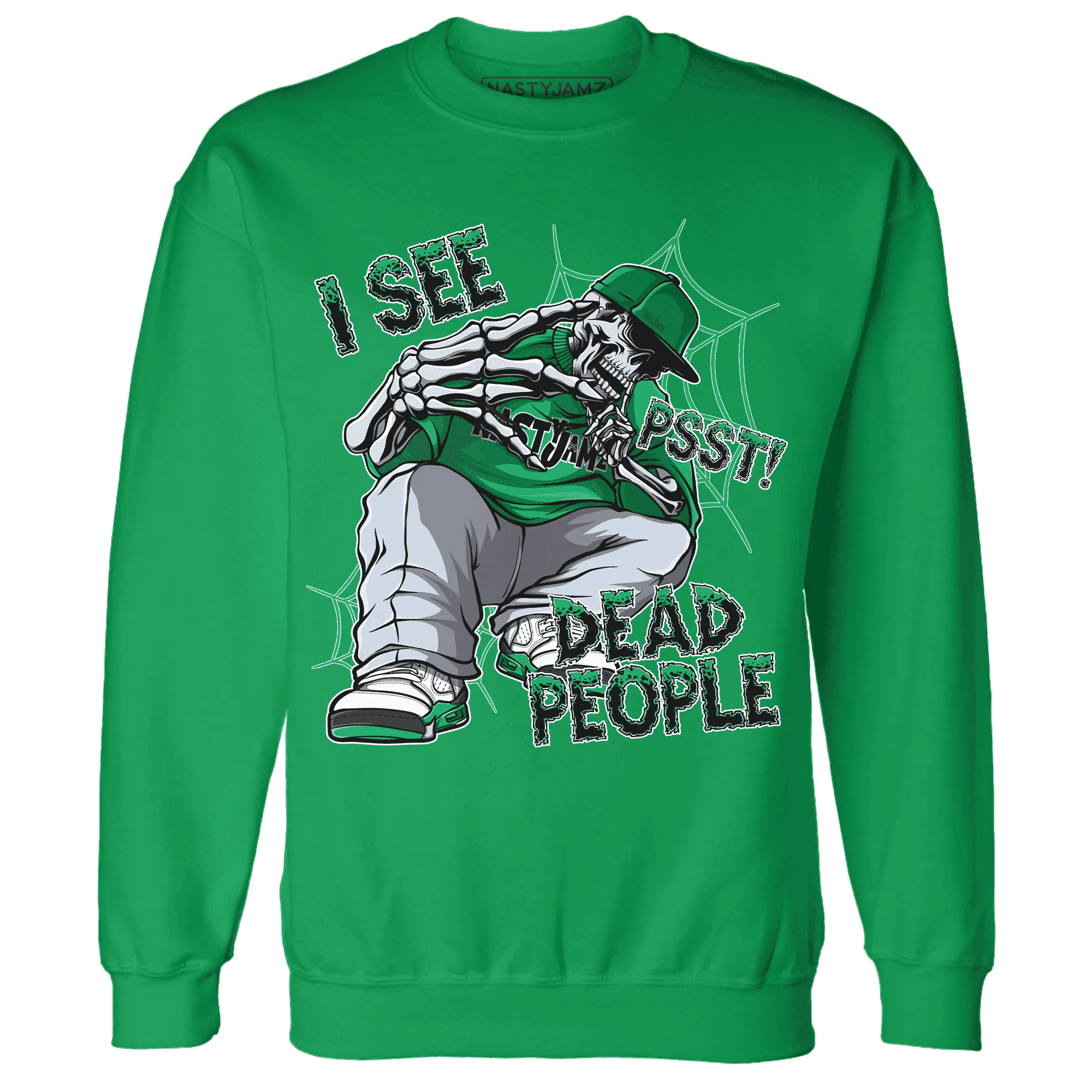 Lucky-Green-5s-Sweatshirt-Match-Skull-Whisper