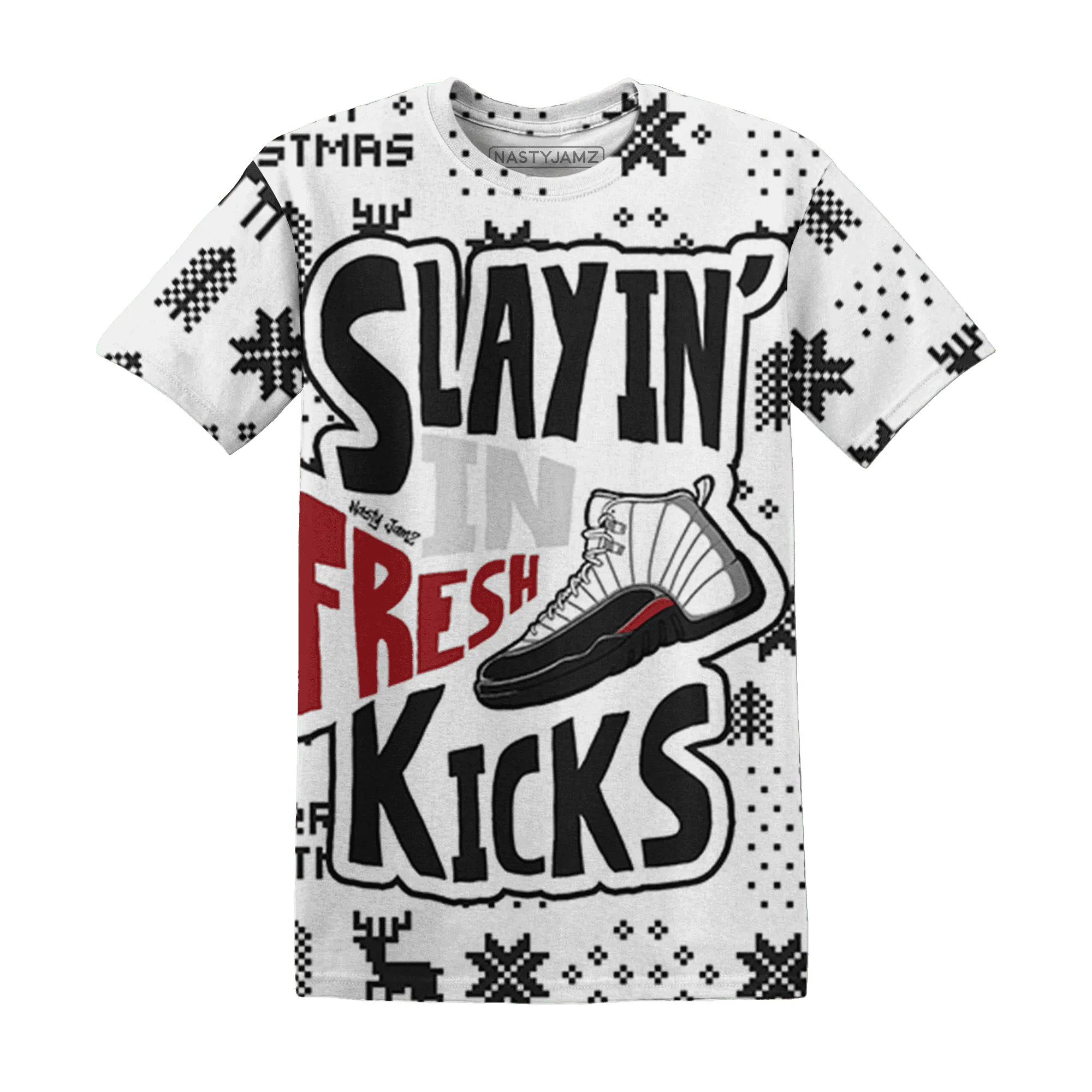 Retro-Red-Taxi-12s-NastyJamz-T-Shirt-Match-Slayin-Kicks-3D