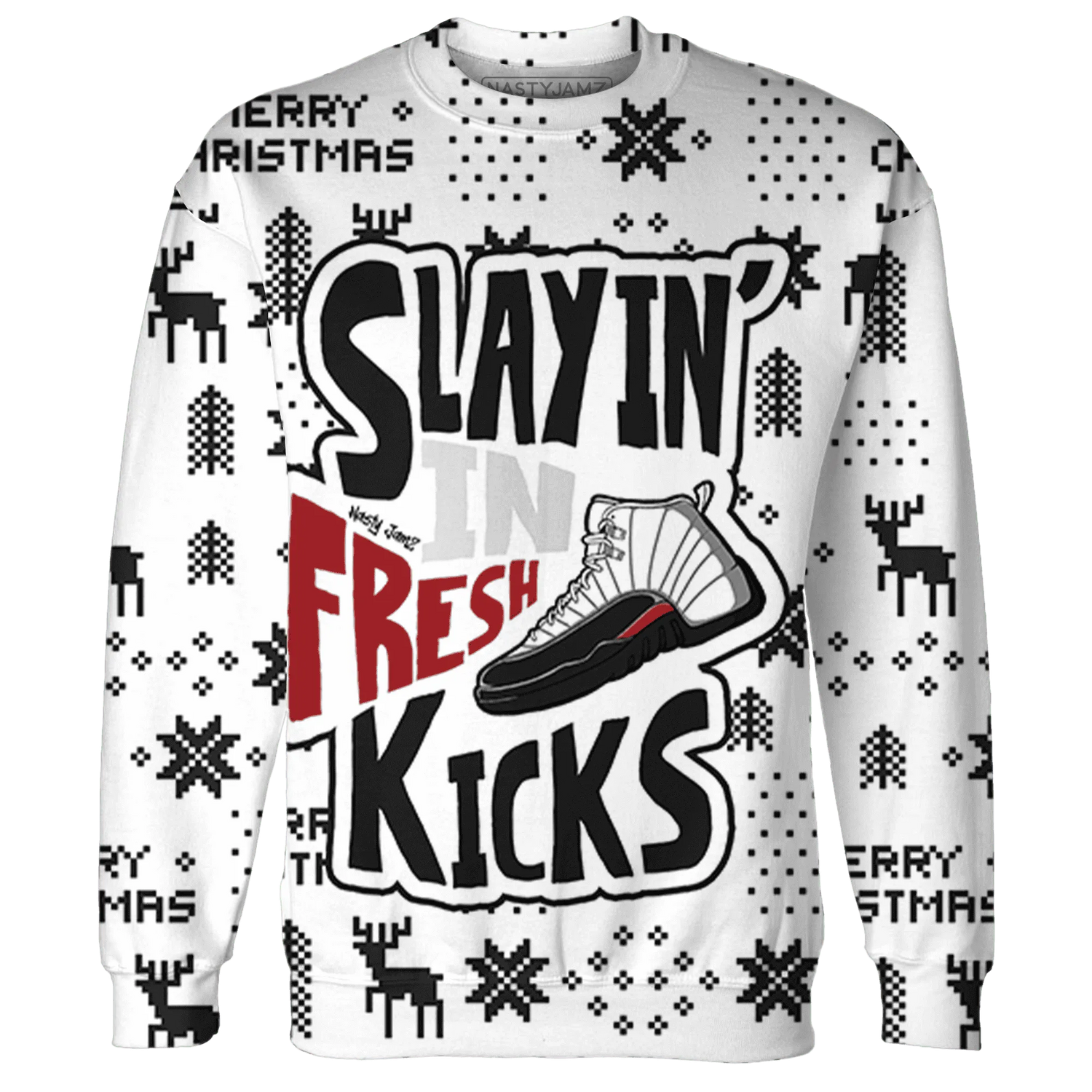Retro-Red-Taxi-12s-NastyJamz-Sweatshirt-Match-Slayin-Kicks-3D