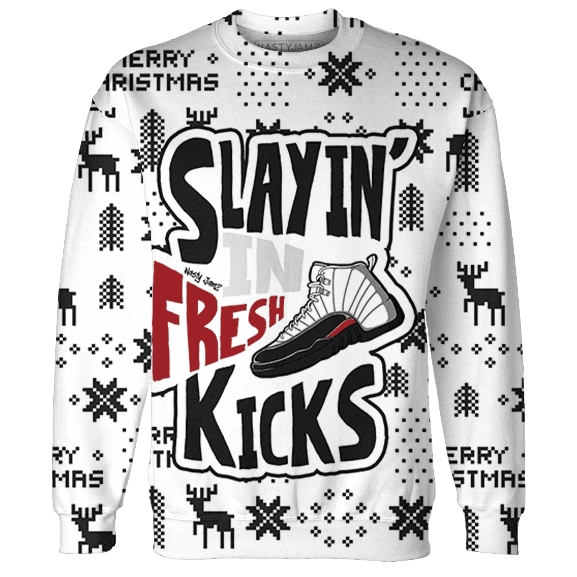 Retro-Red-Taxi-12s-NastyJamz-Sweatshirt-Match-Slayin-Kicks-3D