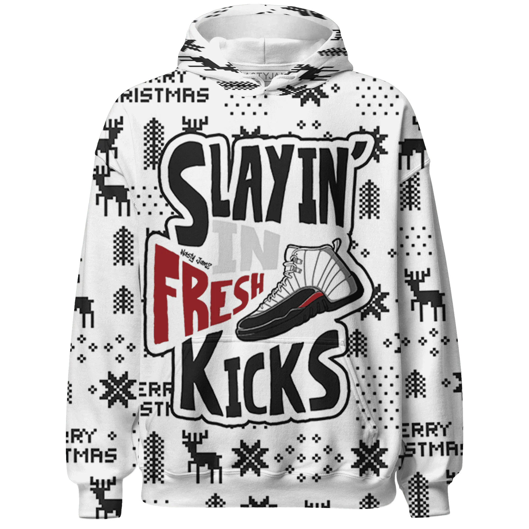 Retro-Red-Taxi-12s-NastyJamz-Hoodie-Match-Slayin-Kicks-3D
