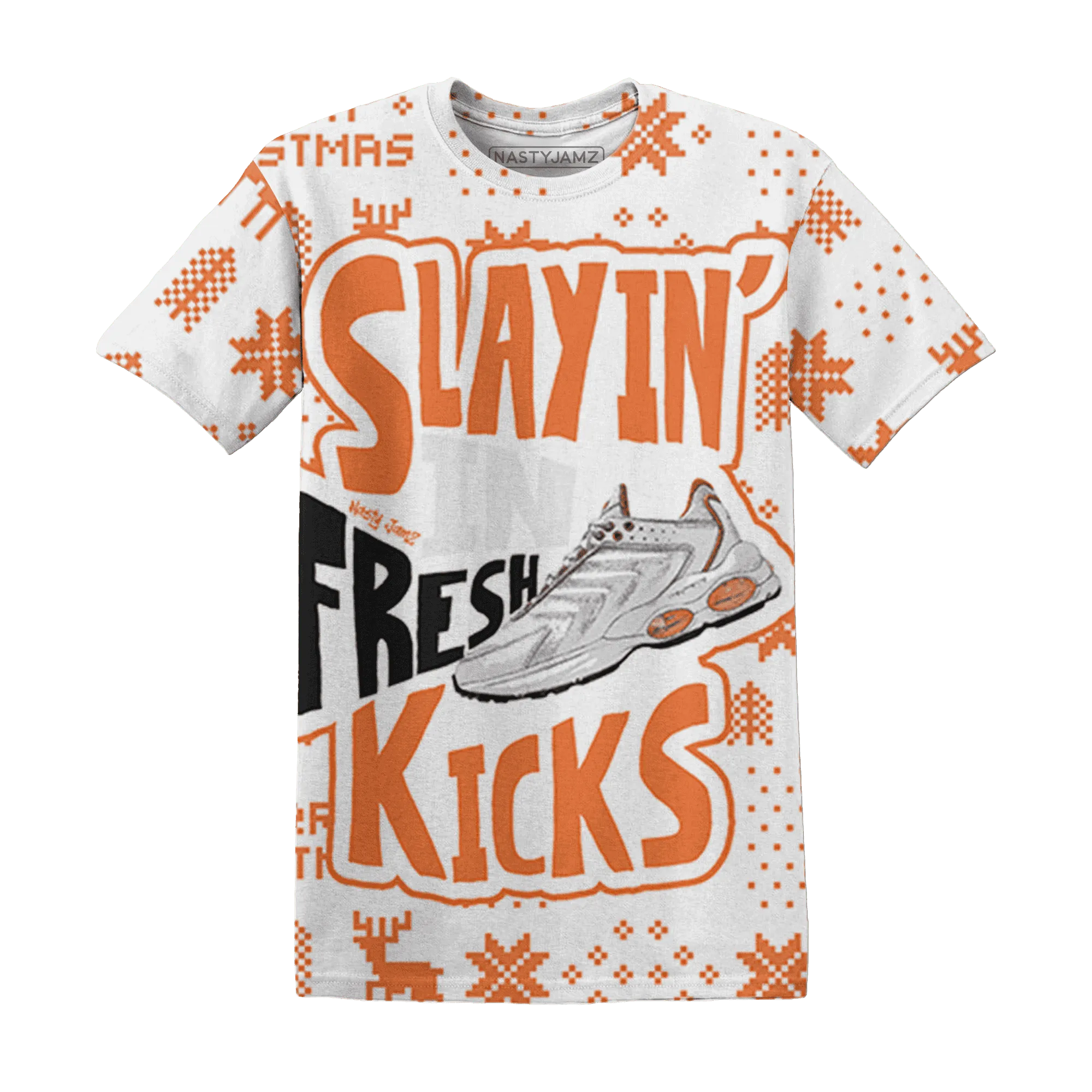 AM-TW-White-Orange-NastyJamz-T-Shirt-Match-Slayin-Kicks-3D