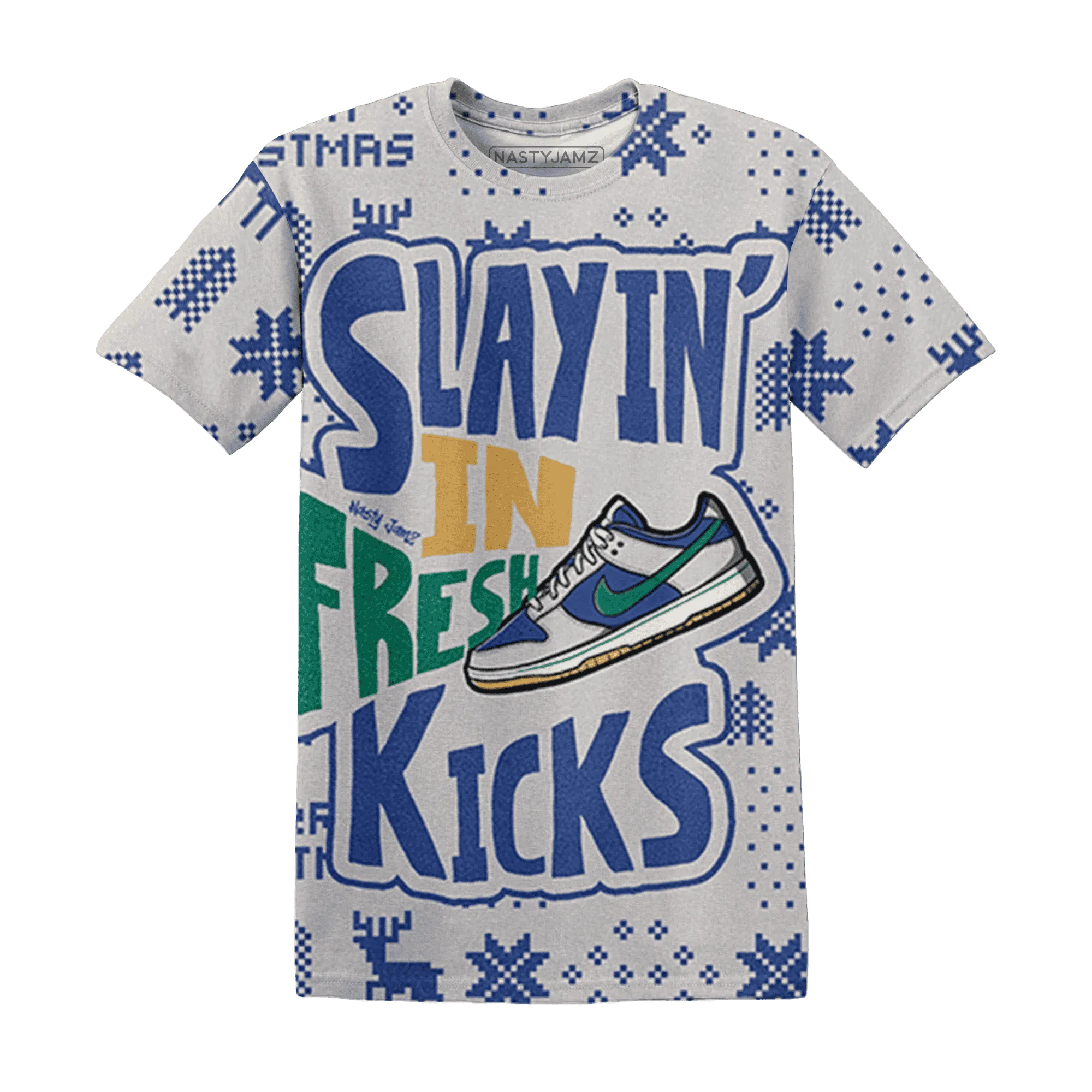 Dunk-Royal-Malachite-NastyJamz-T-Shirt-Match-Slayin-Kicks-3D